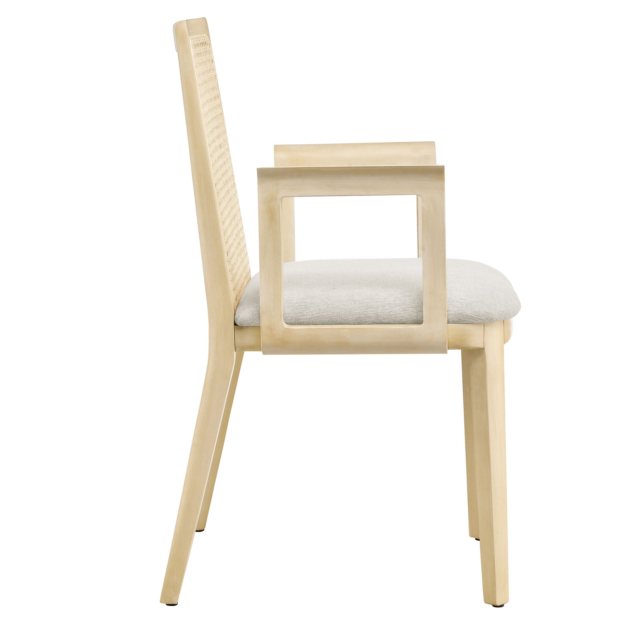 Briaré Dining Armchair - Antique White Natural Heathered Weave Ivory Denmark Home