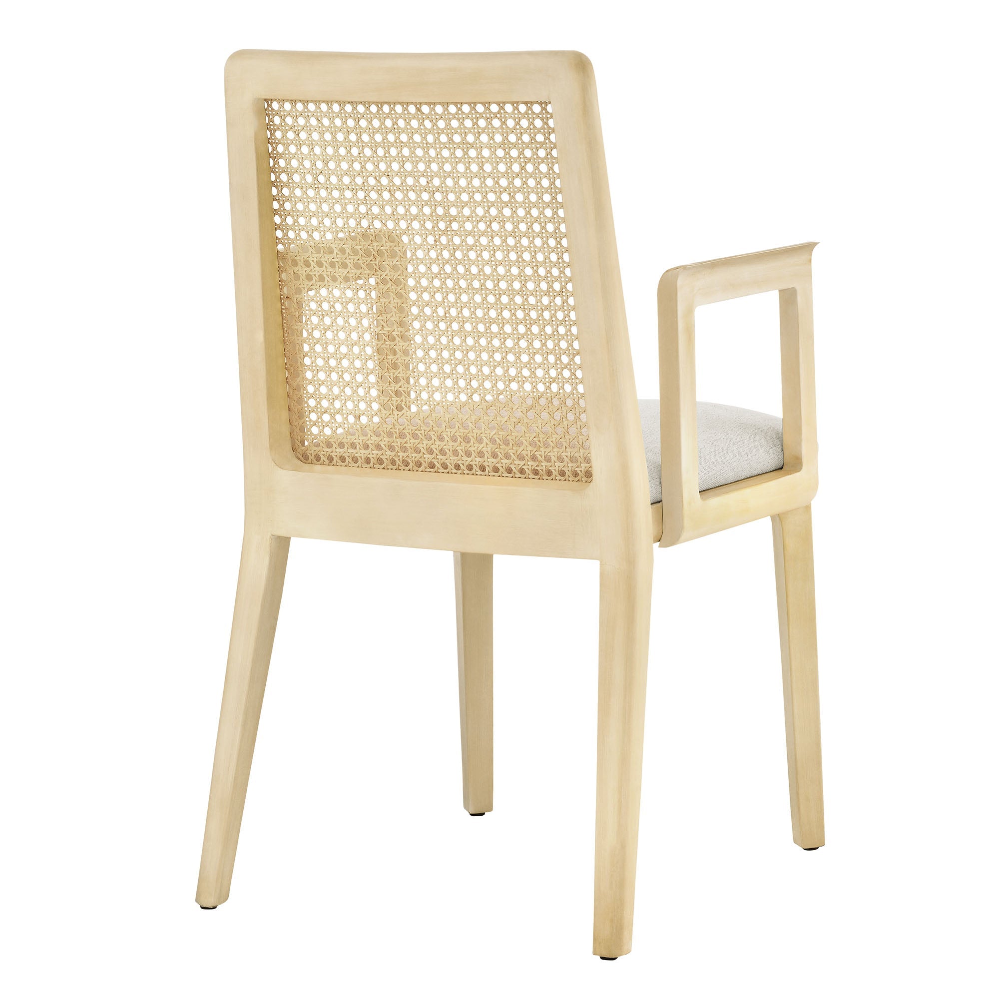 Briaré Dining Armchair - Antique White Natural Heathered Weave Ivory Denmark Home