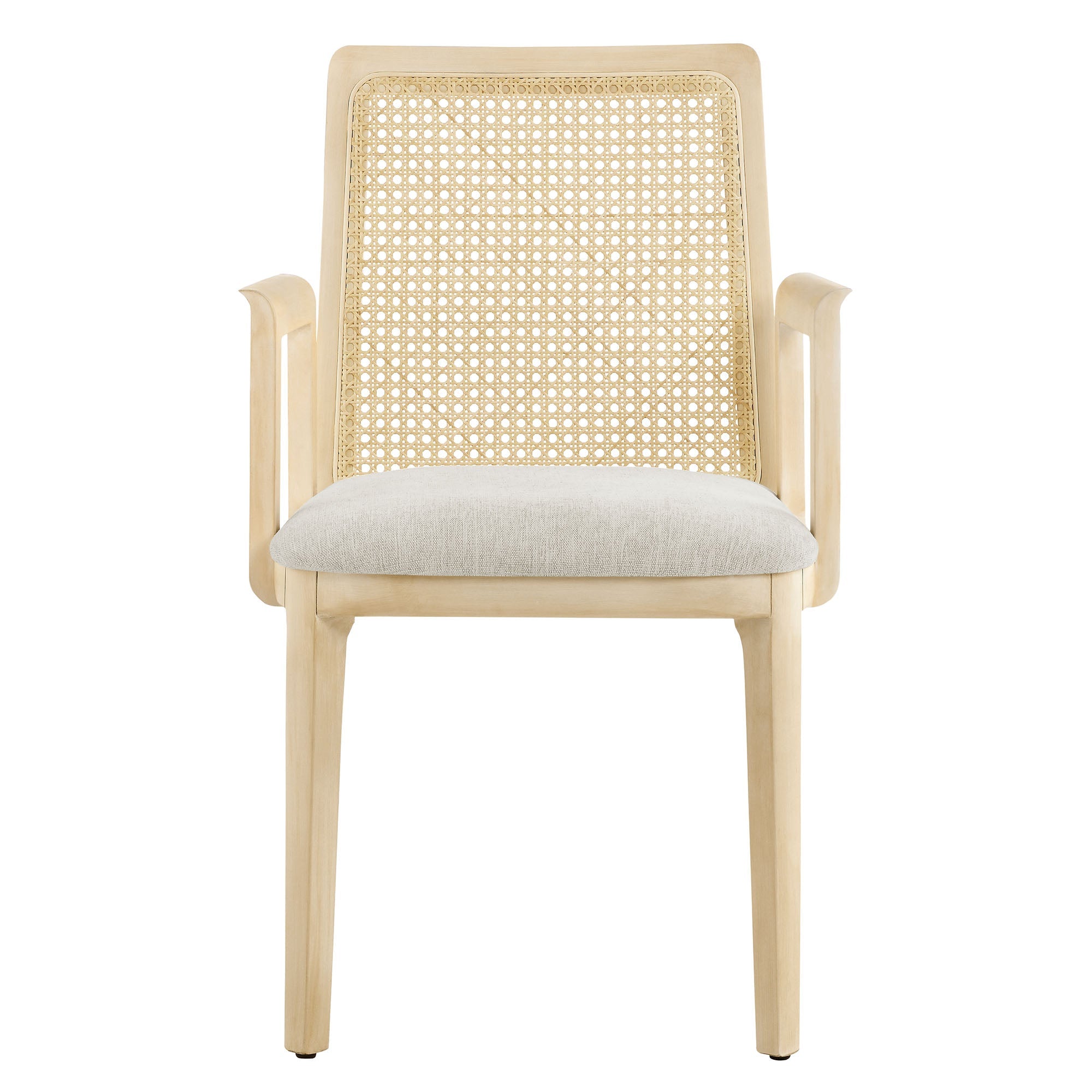 Briaré Dining Armchair - Antique White Natural Heathered Weave Ivory Denmark Home