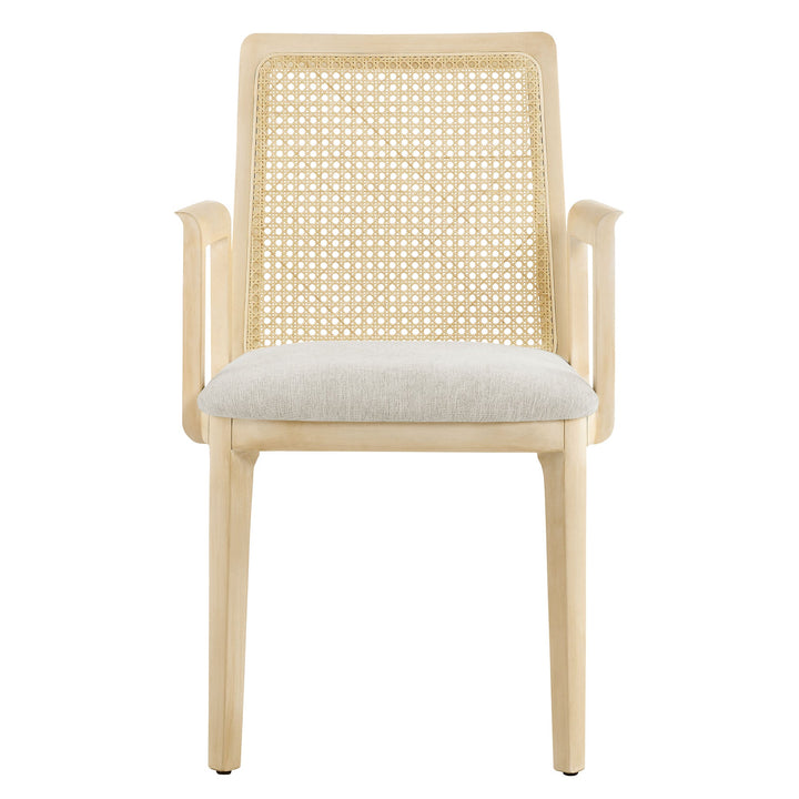 Briaré Dining Armchair - Antique White Natural Heathered Weave Ivory Denmark Home