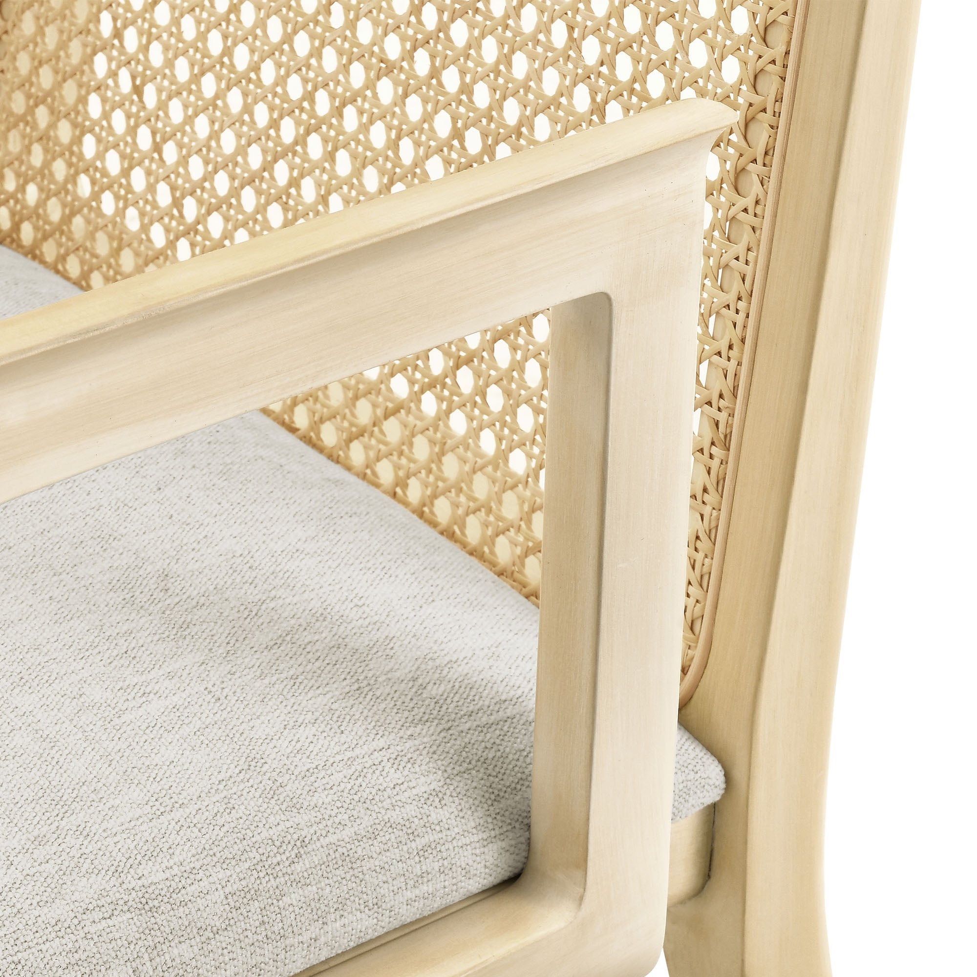 Briaré Dining Armchair - Antique White Natural Heathered Weave Ivory Denmark Home