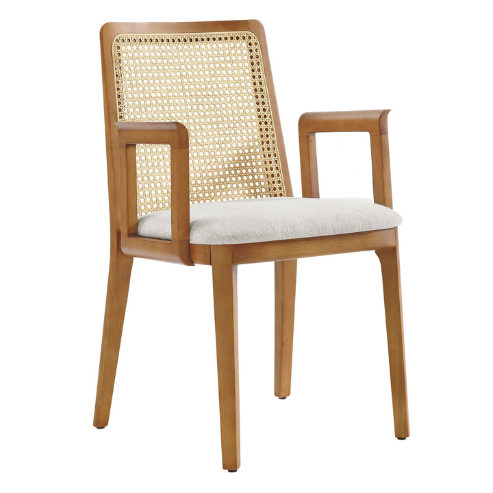 Briaré Dining Armchair - Honey Natural Heathered Weave Ivory Denmark Home