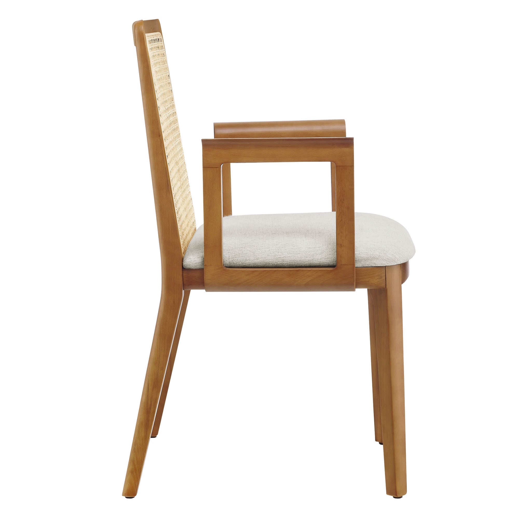 Briaré Dining Armchair - Honey Natural Heathered Weave Ivory Denmark Home