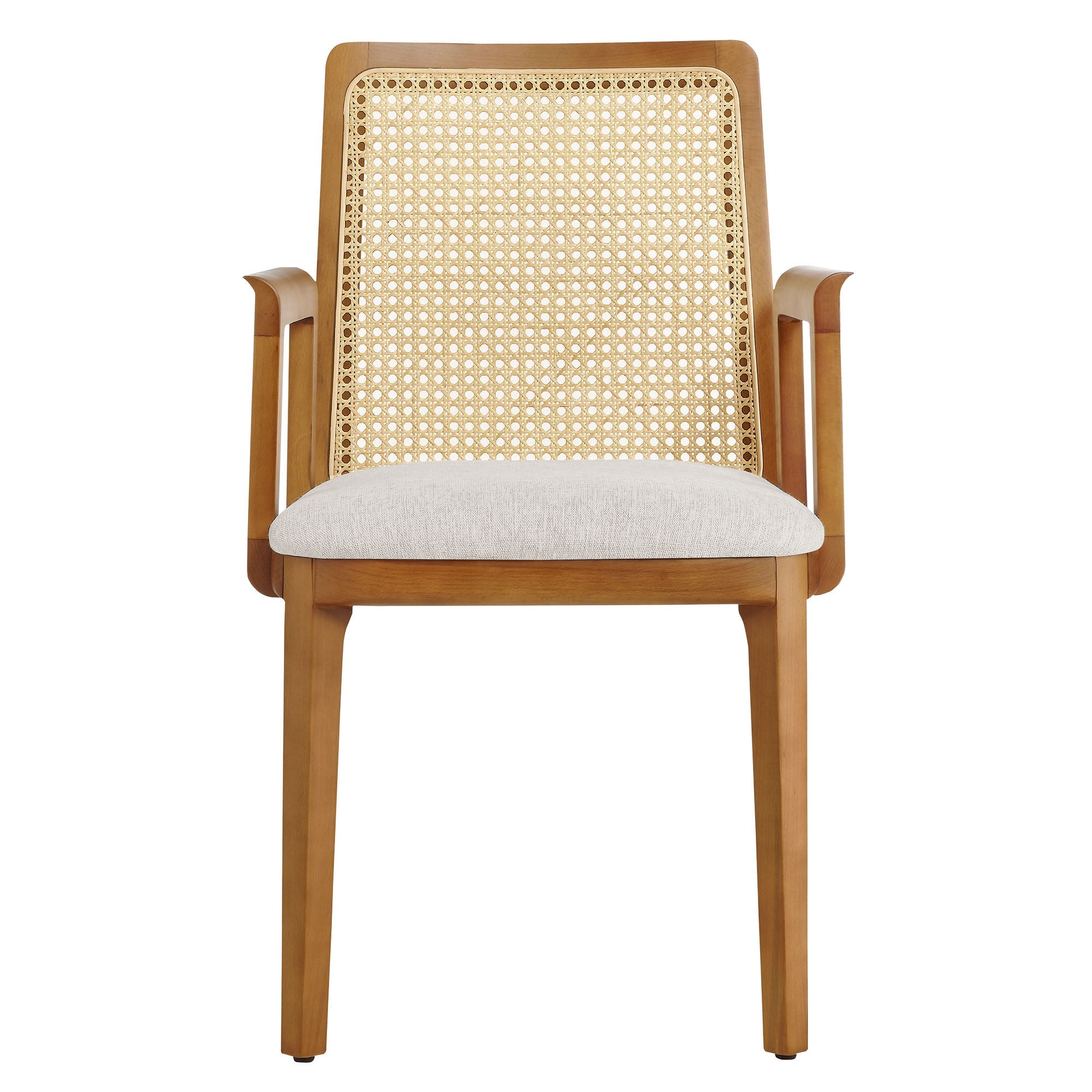 Briaré Dining Armchair - Honey Natural Heathered Weave Ivory Denmark Home
