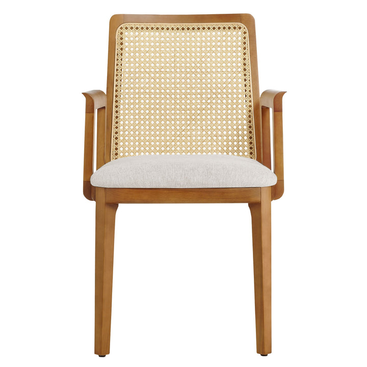 Briaré Dining Armchair - Honey Natural Heathered Weave Ivory Denmark Home