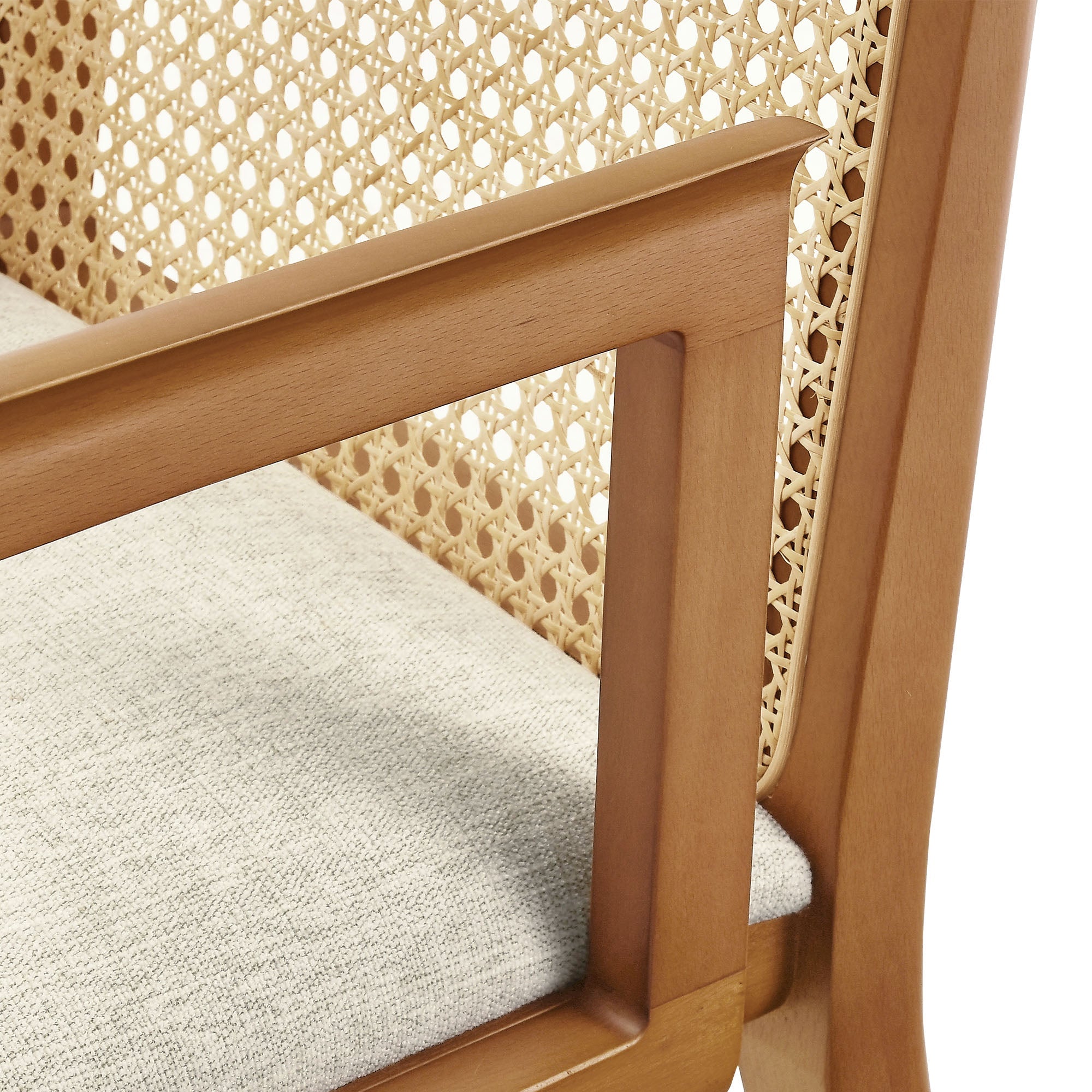 Briaré Dining Armchair - Honey Natural Heathered Weave Ivory Denmark Home