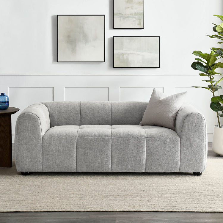 Elvara Upholstered Fabric Loveseat - Pewter