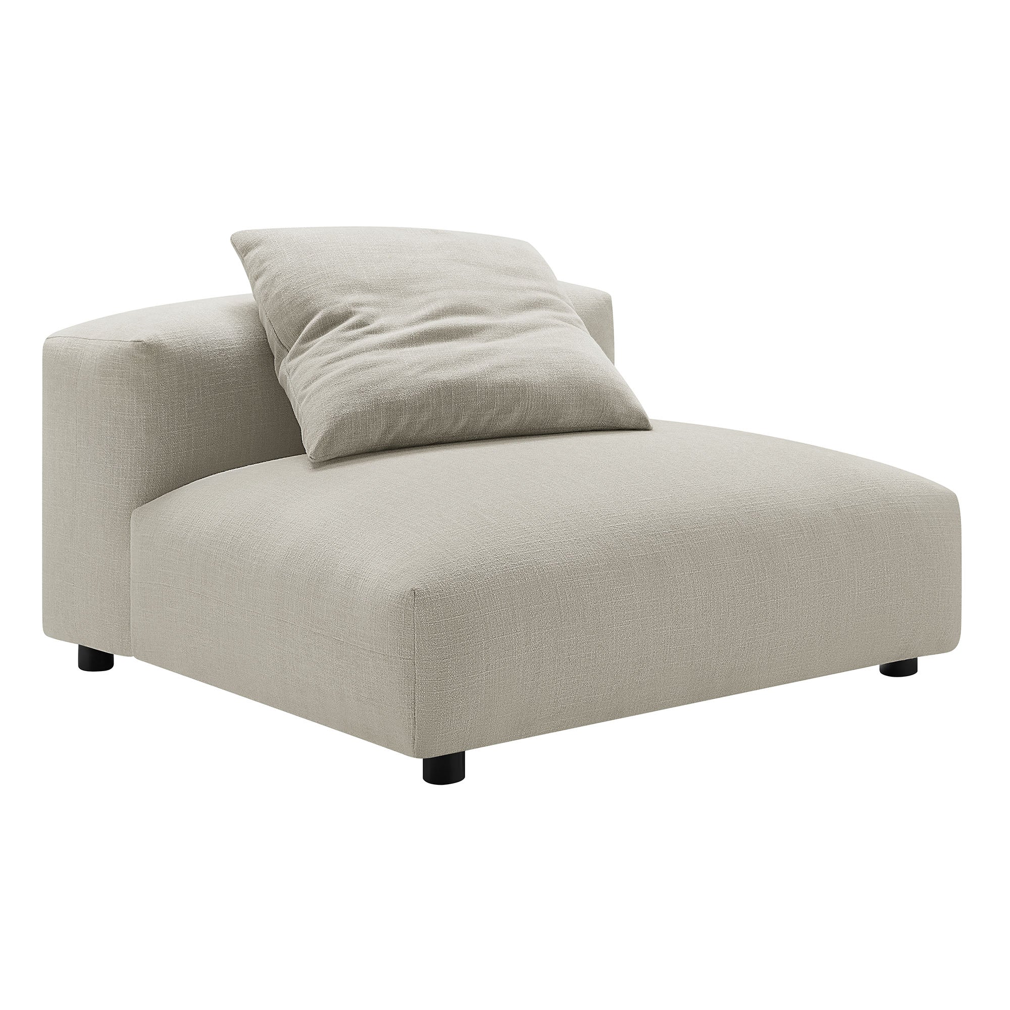 Lumi Modular Armless Chair and Ottoman Set - Linen Denmark Home