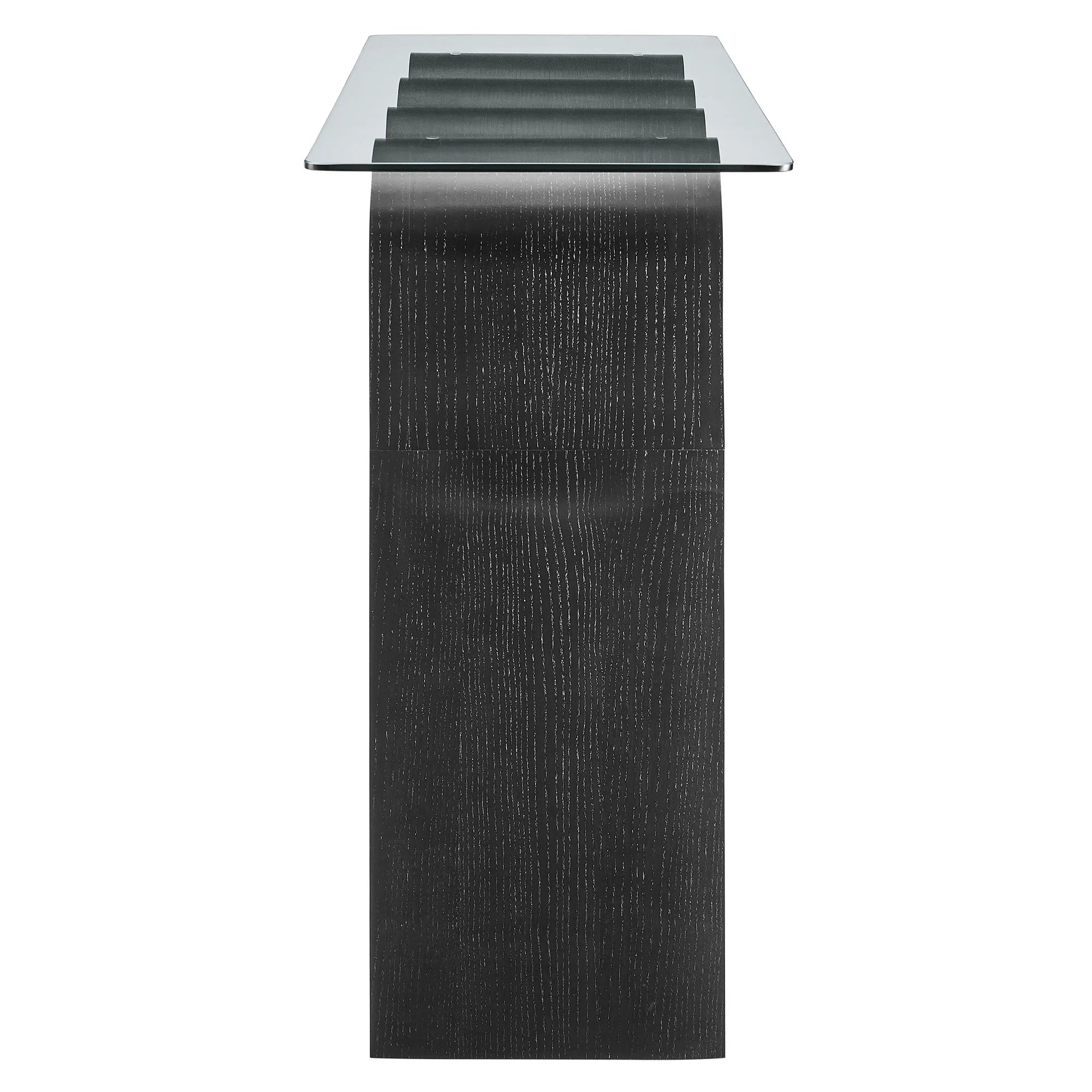 Columnar Glass Top 50" Console Table - Black Denmark Home
