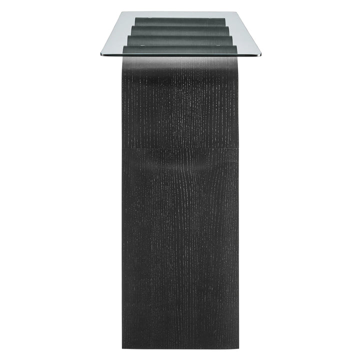 Columnar Glass Top 50" Console Table - Black Denmark Home
