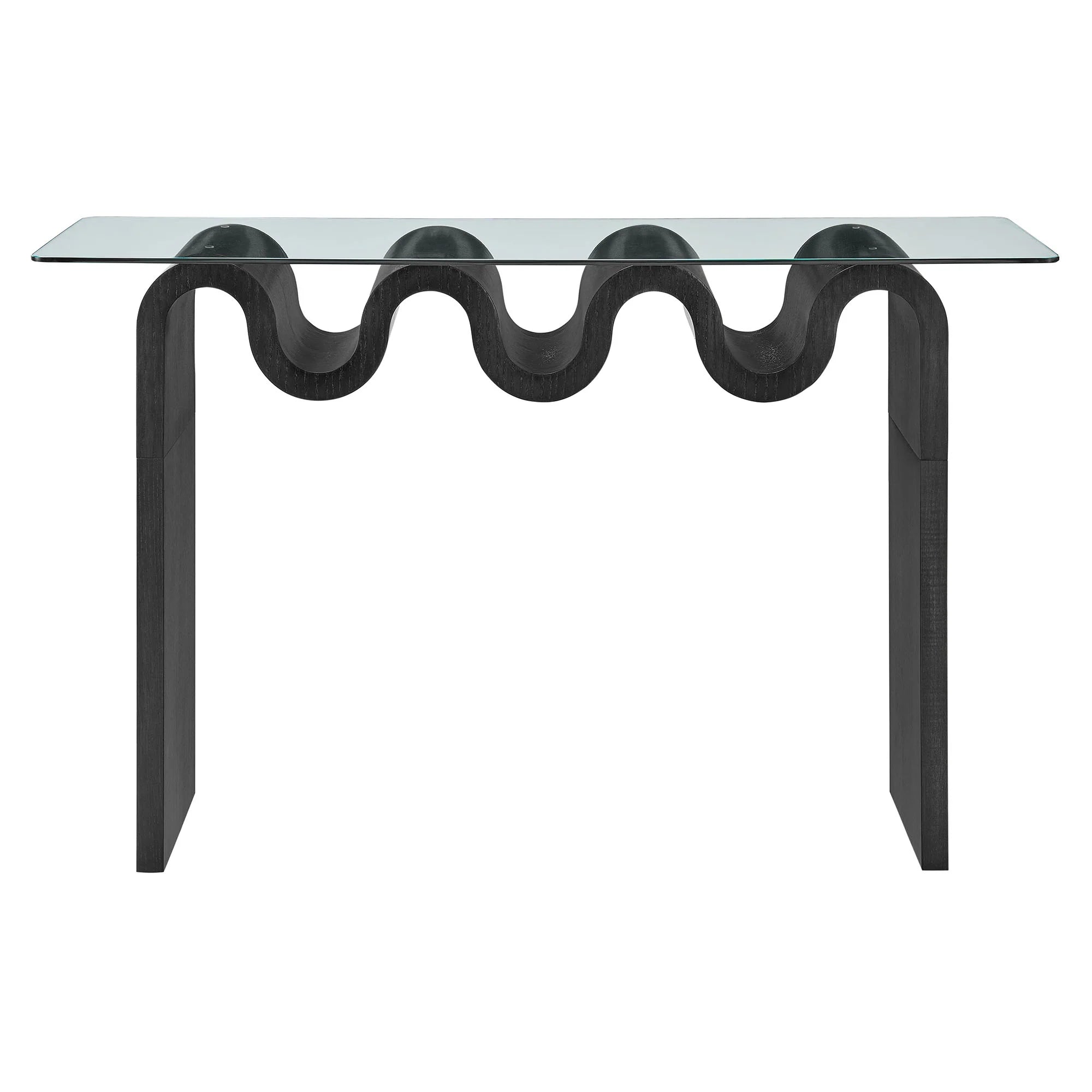 Columnar Glass Top 50" Console Table - Black Denmark Home