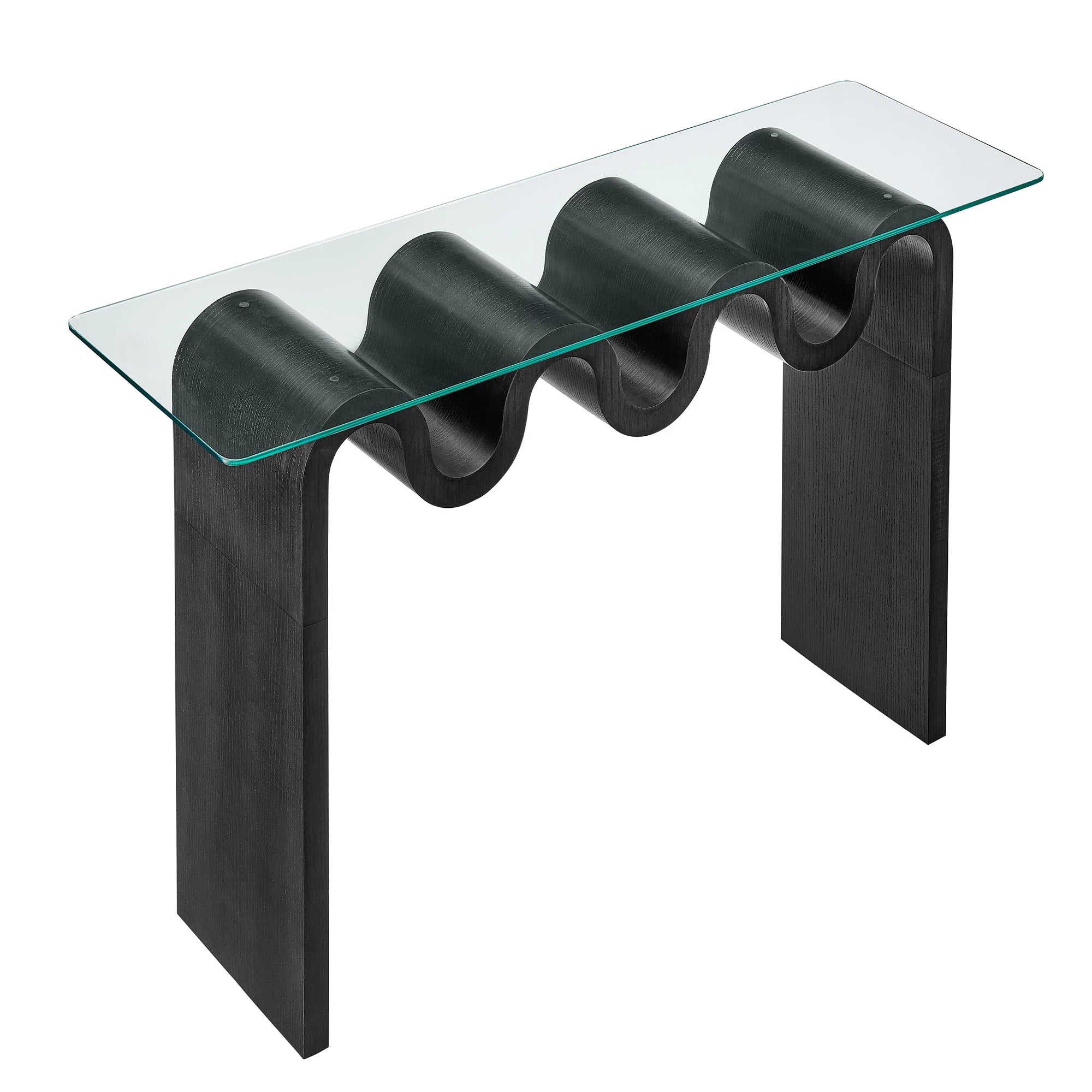 Columnar Glass Top 50" Console Table - Black Denmark Home