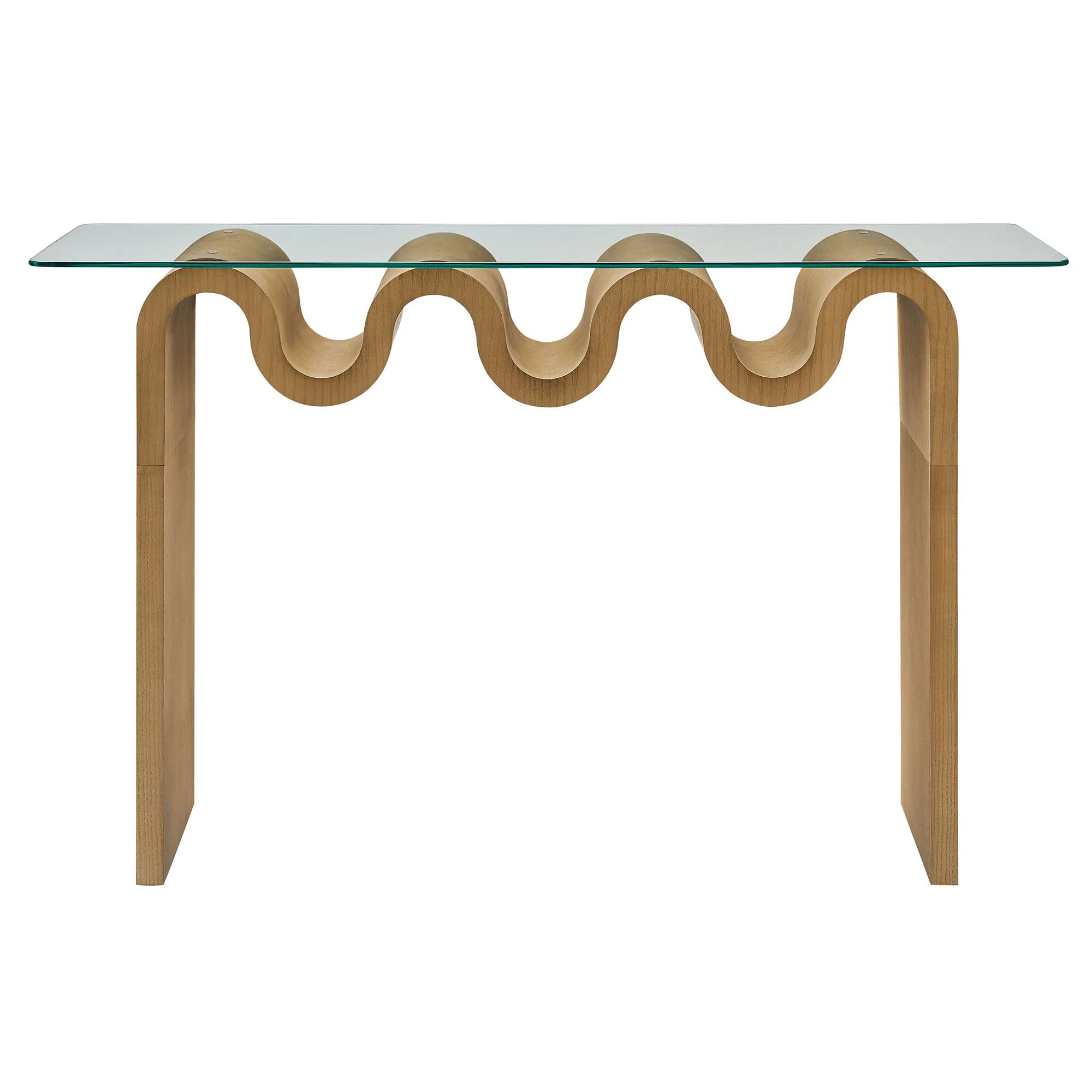 Columnar Glass Top 50" Console Table - Natural Denmark Home
