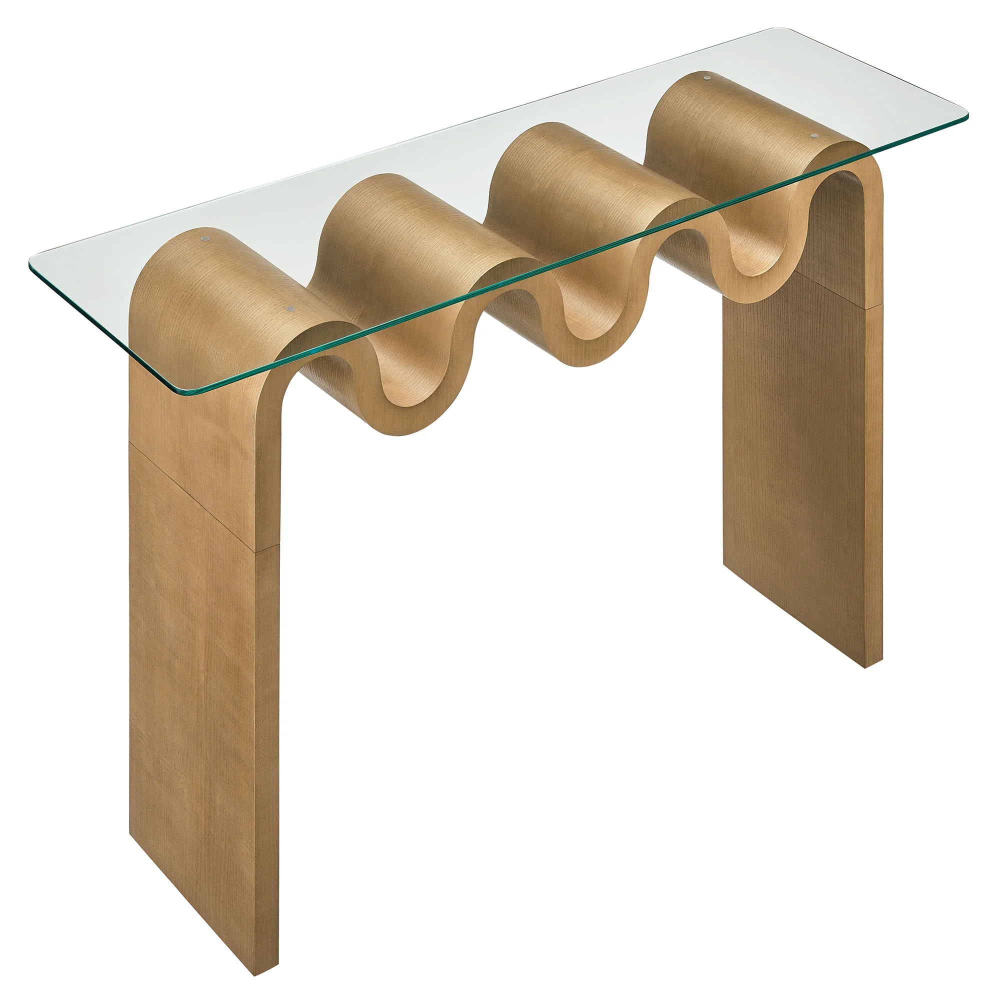 Columnar Glass Top 50" Console Table - Natural Denmark Home
