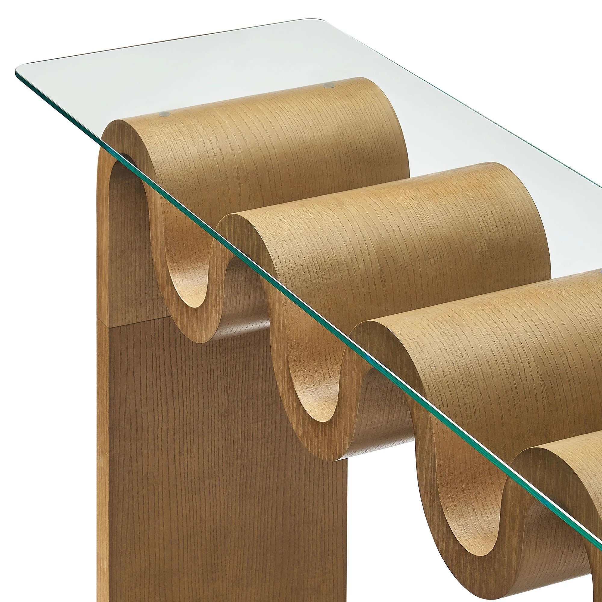 Columnar Glass Top 50" Console Table - Natural Denmark Home