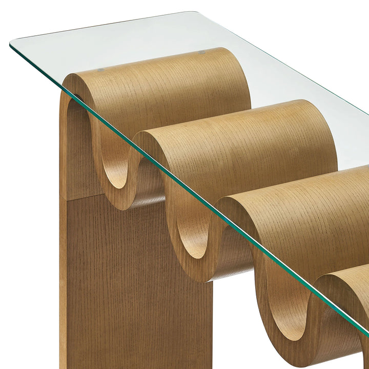 Columnar Glass Top 50" Console Table - Natural Denmark Home
