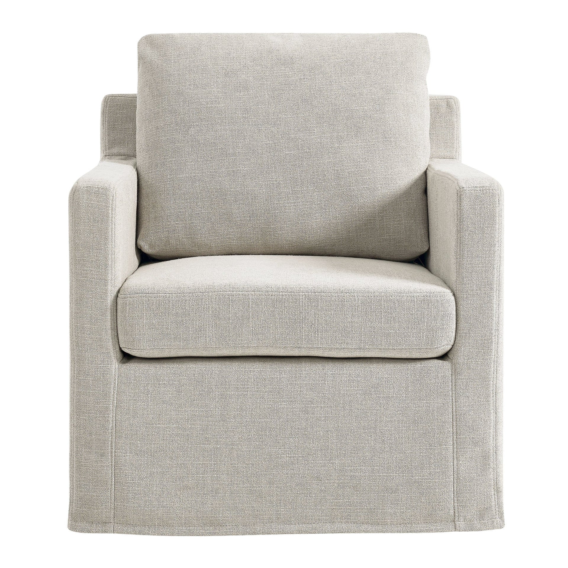 Kelvare Slipcovered Swivel Accent Chair-Linen Denmark Home