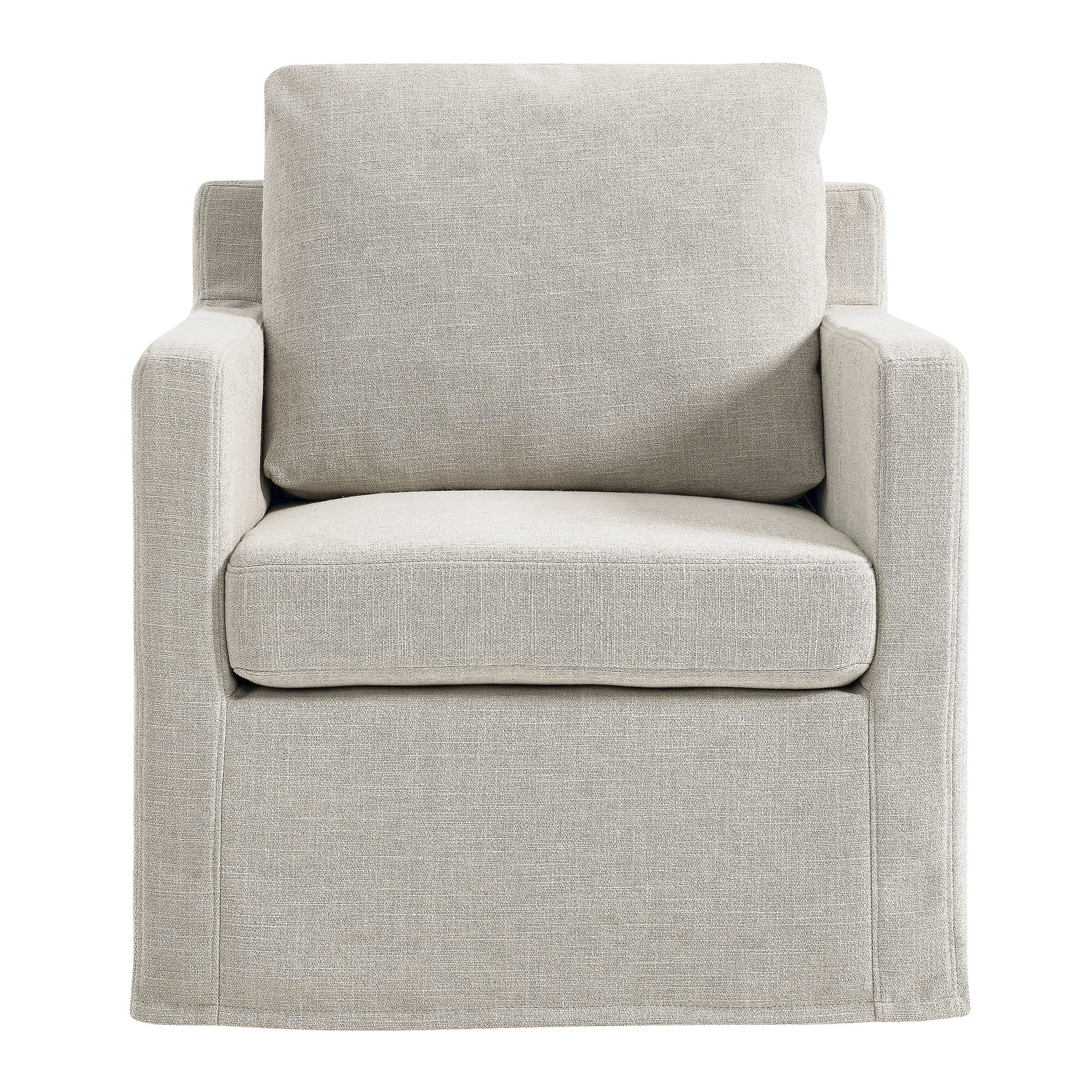 Kelvare Slipcovered Swivel Accent Chair-Linen Denmark Home