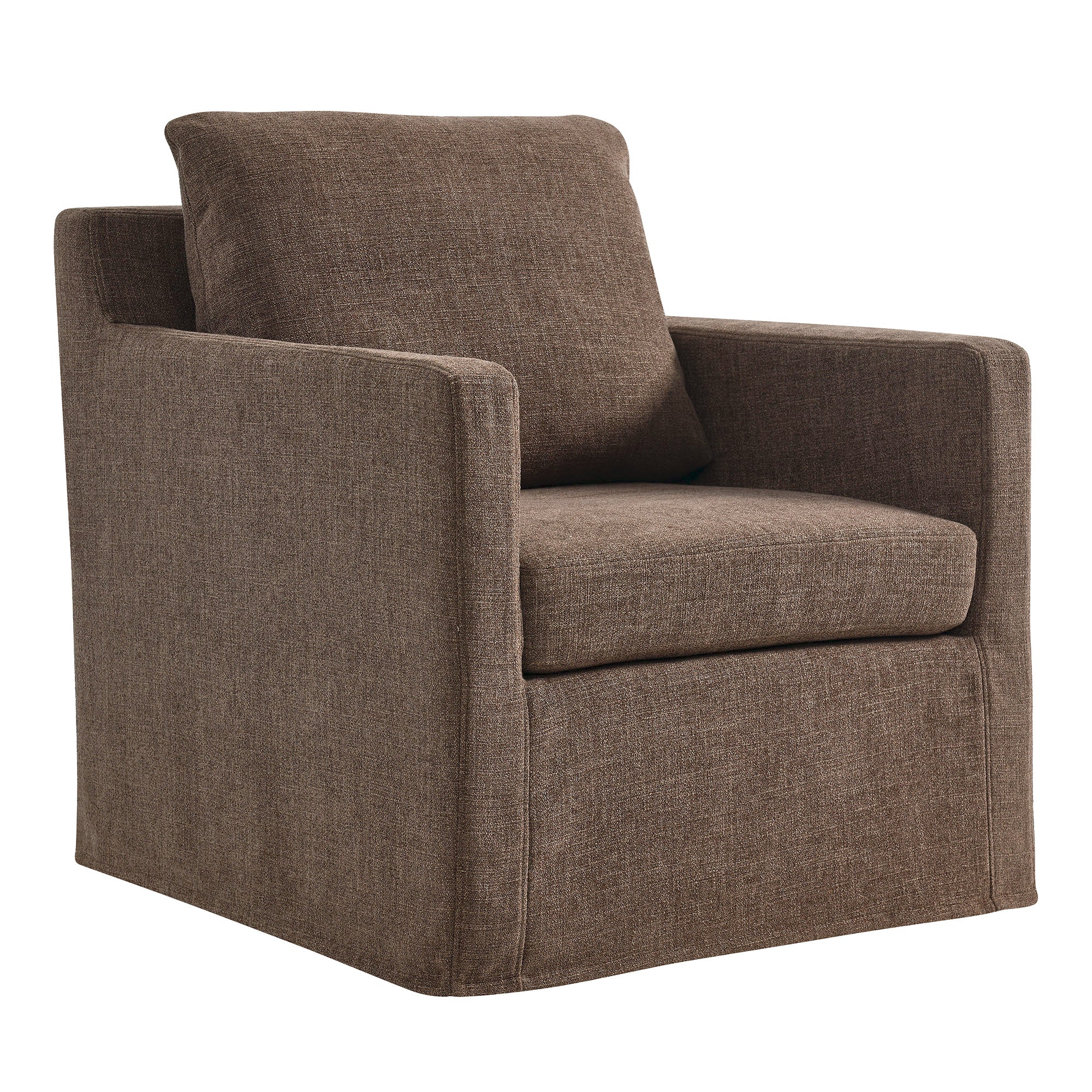 Kelvare Slipcovered Swivel Accent Chair-Mocha Denmark Home