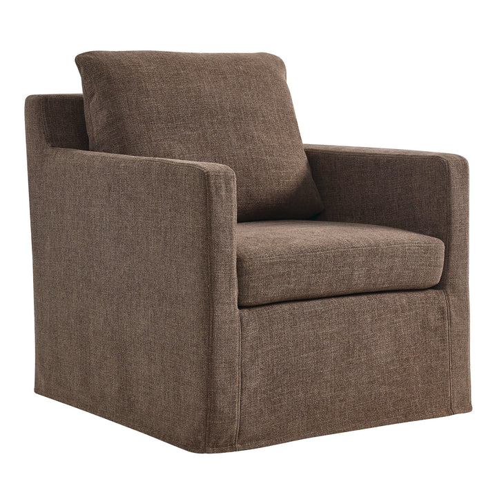 Kelvare Slipcovered Swivel Accent Chair-Mocha Denmark Home