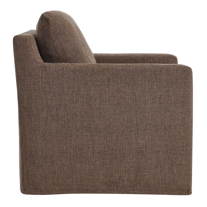 Kelvare Slipcovered Swivel Accent Chair-Mocha Denmark Home