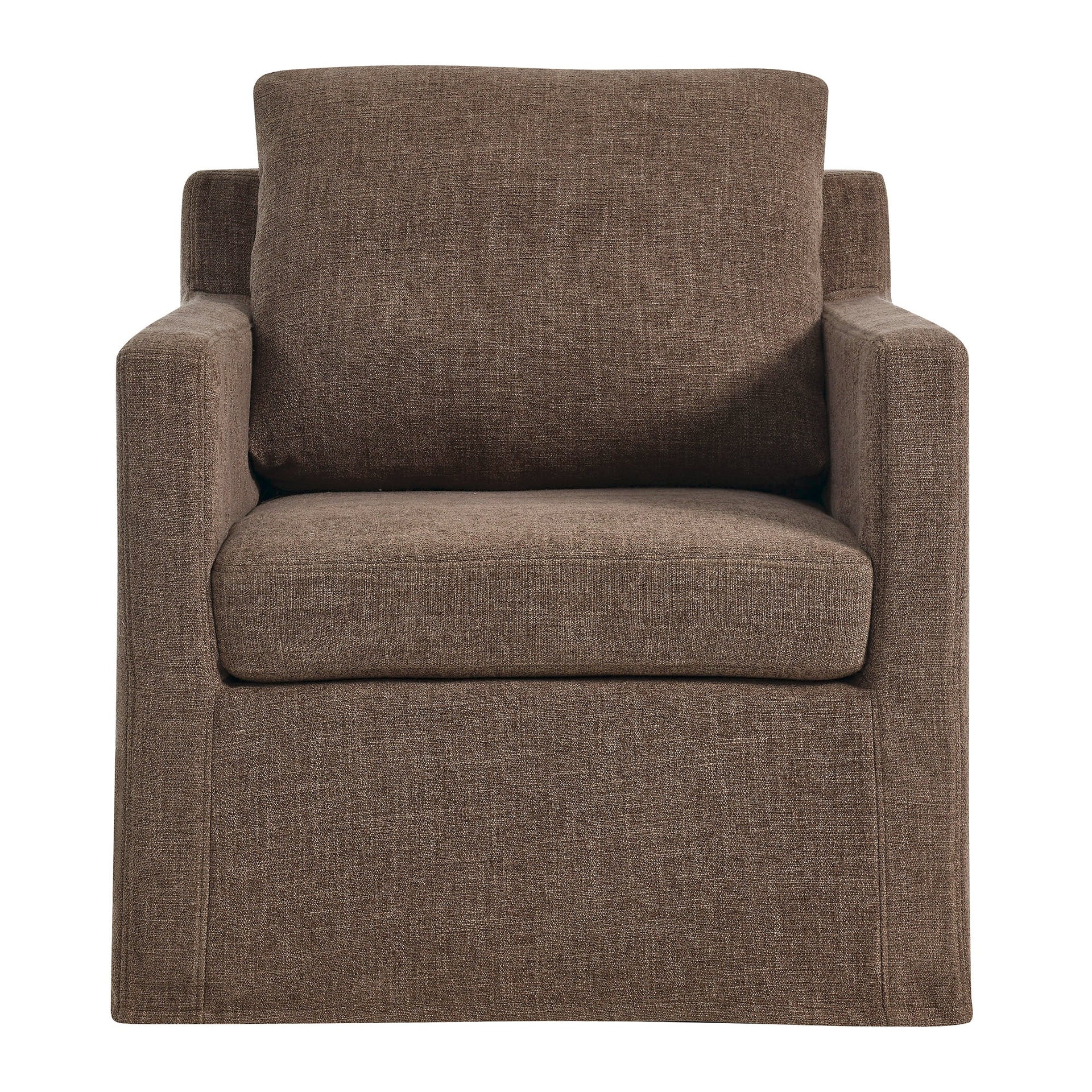 Kelvare Slipcovered Swivel Accent Chair-Mocha Denmark Home