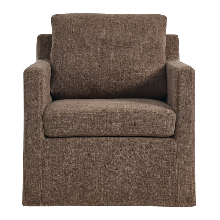 Kelvare Slipcovered Swivel Accent Chair-Mocha Denmark Home