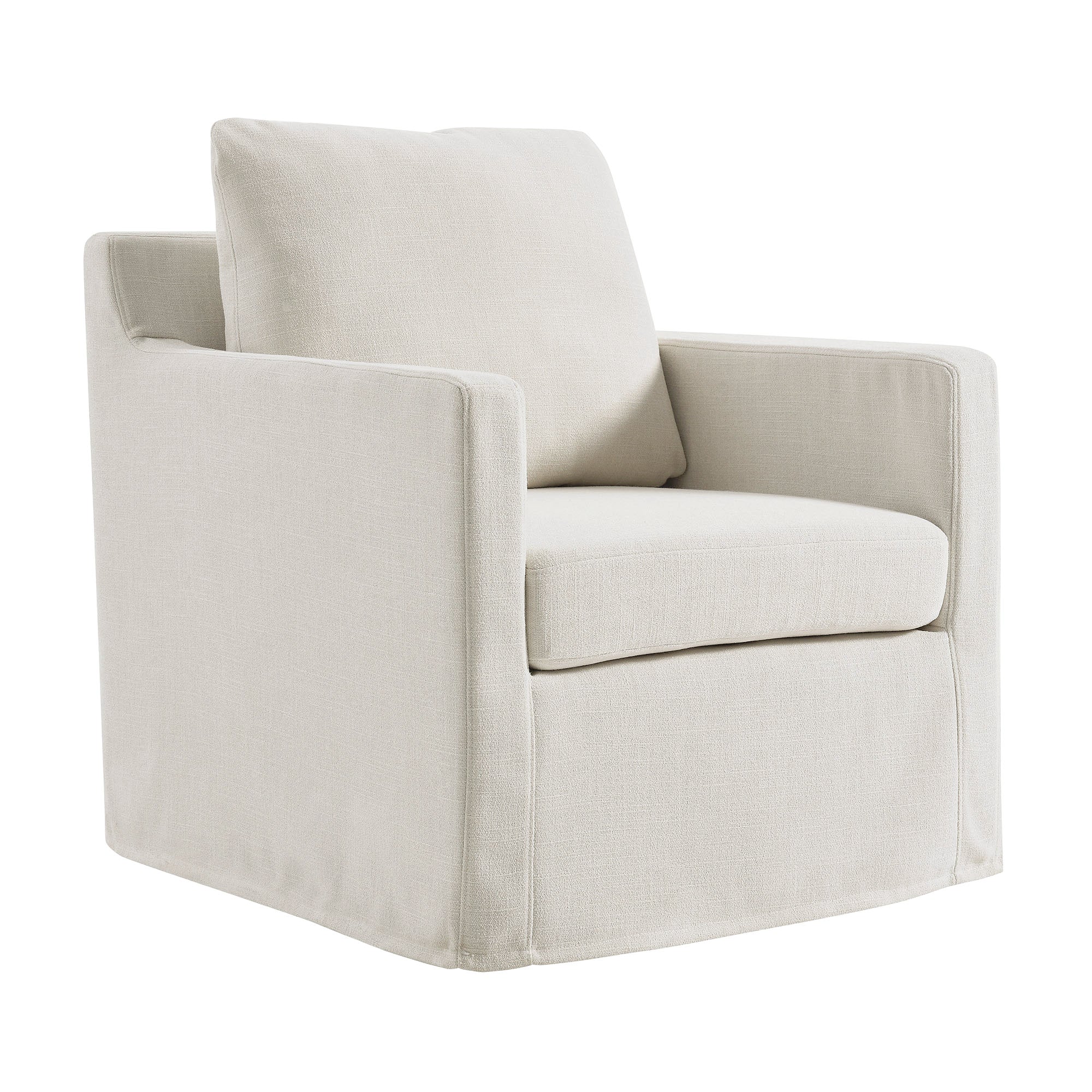 Kelvare Slipcovered Swivel Accent Chair-Salt Denmark Home