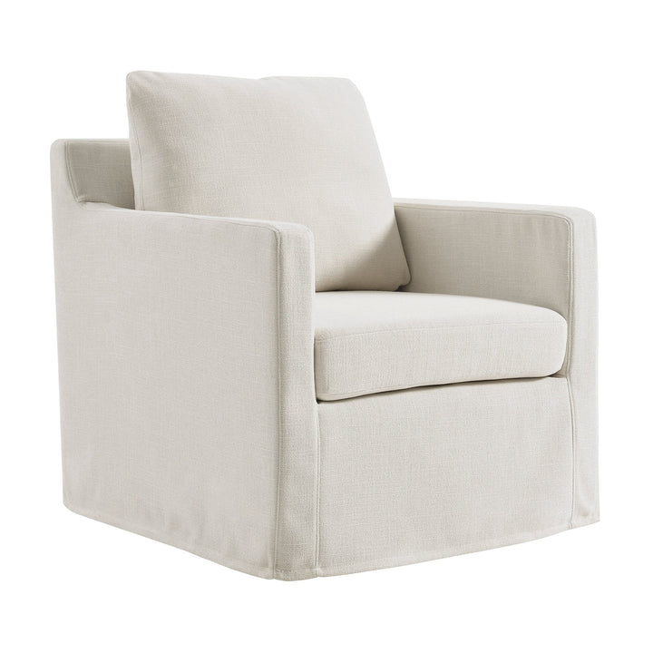 Kelvare Slipcovered Swivel Accent Chair-Salt Denmark Home