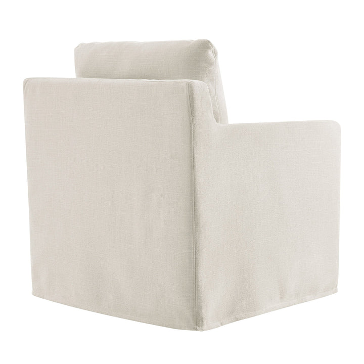 Kelvare Slipcovered Swivel Accent Chair-Salt Denmark Home