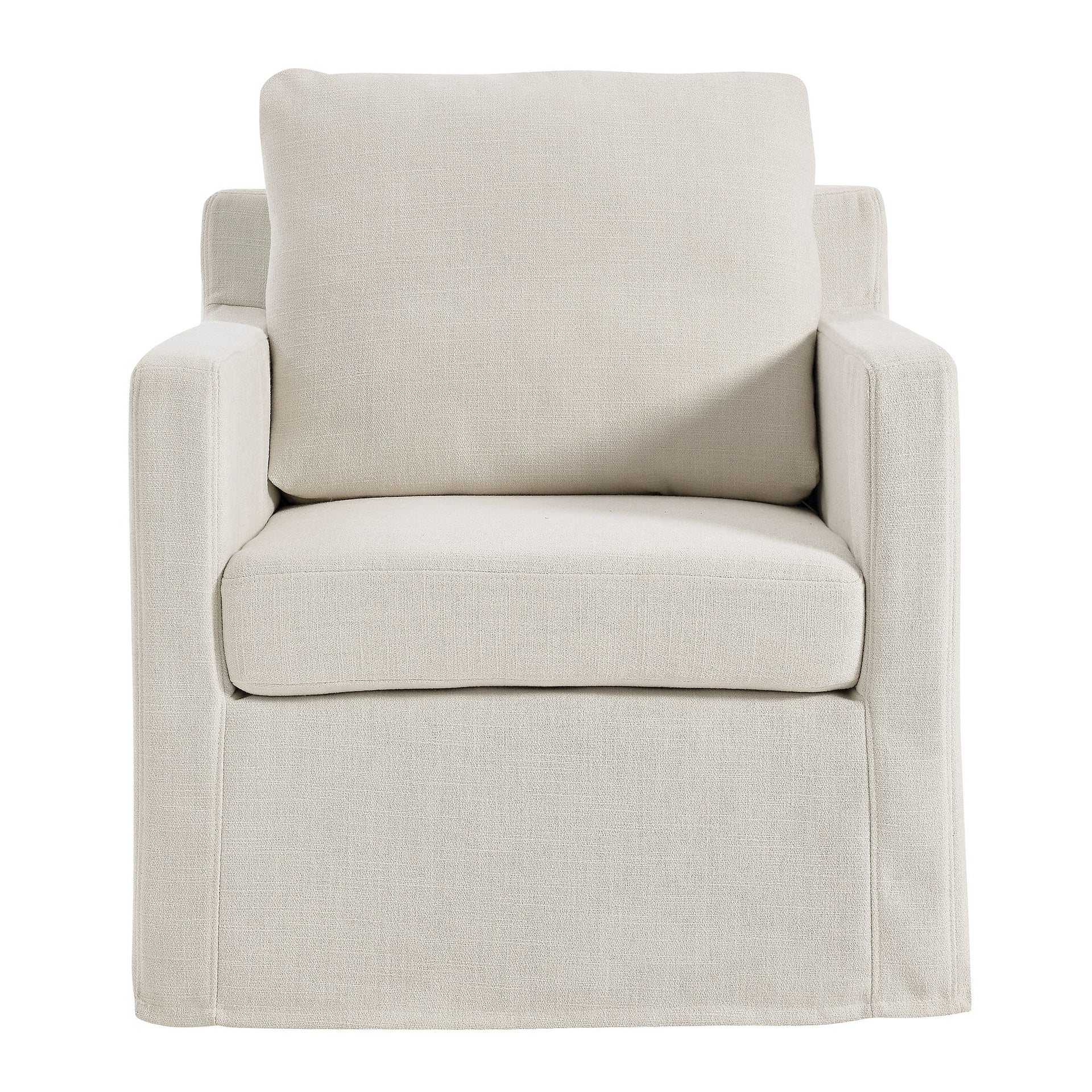 Kelvare Slipcovered Swivel Accent Chair-Salt Denmark Home