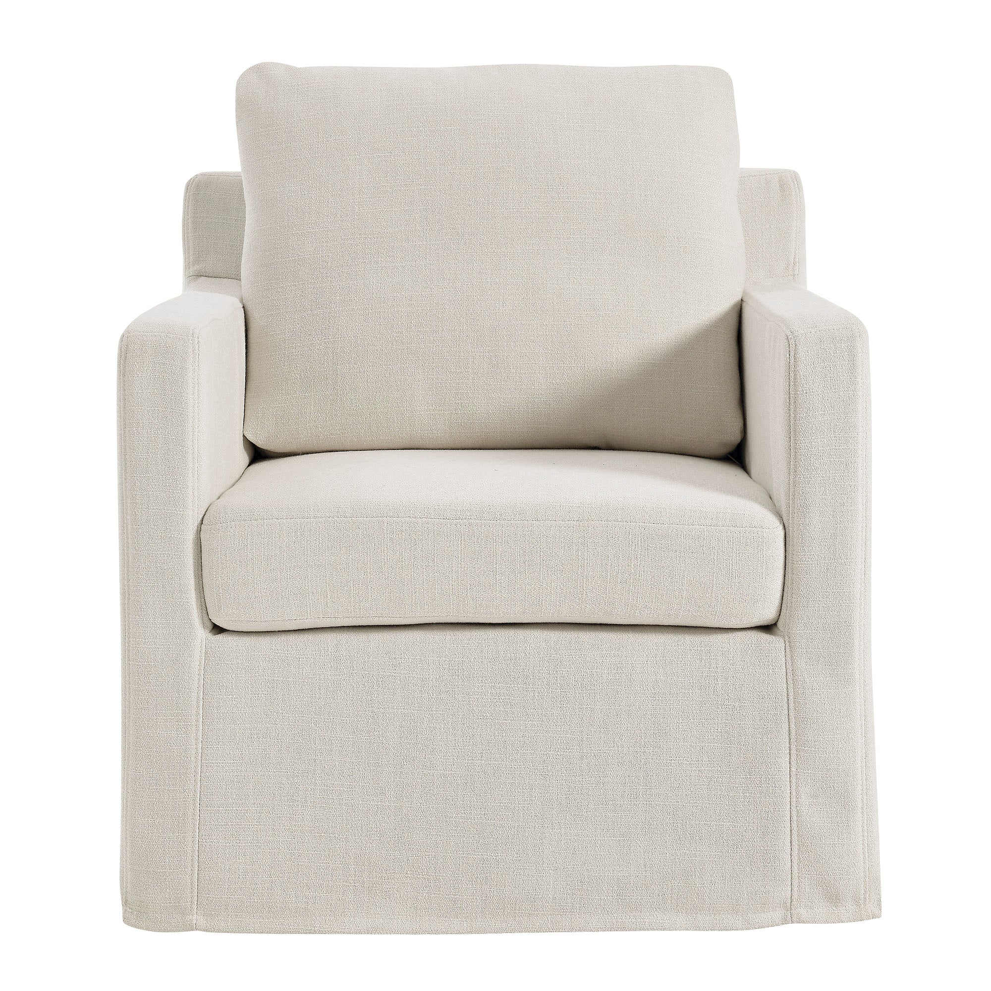 Kelvare Slipcovered Swivel Accent Chair-Salt Denmark Home