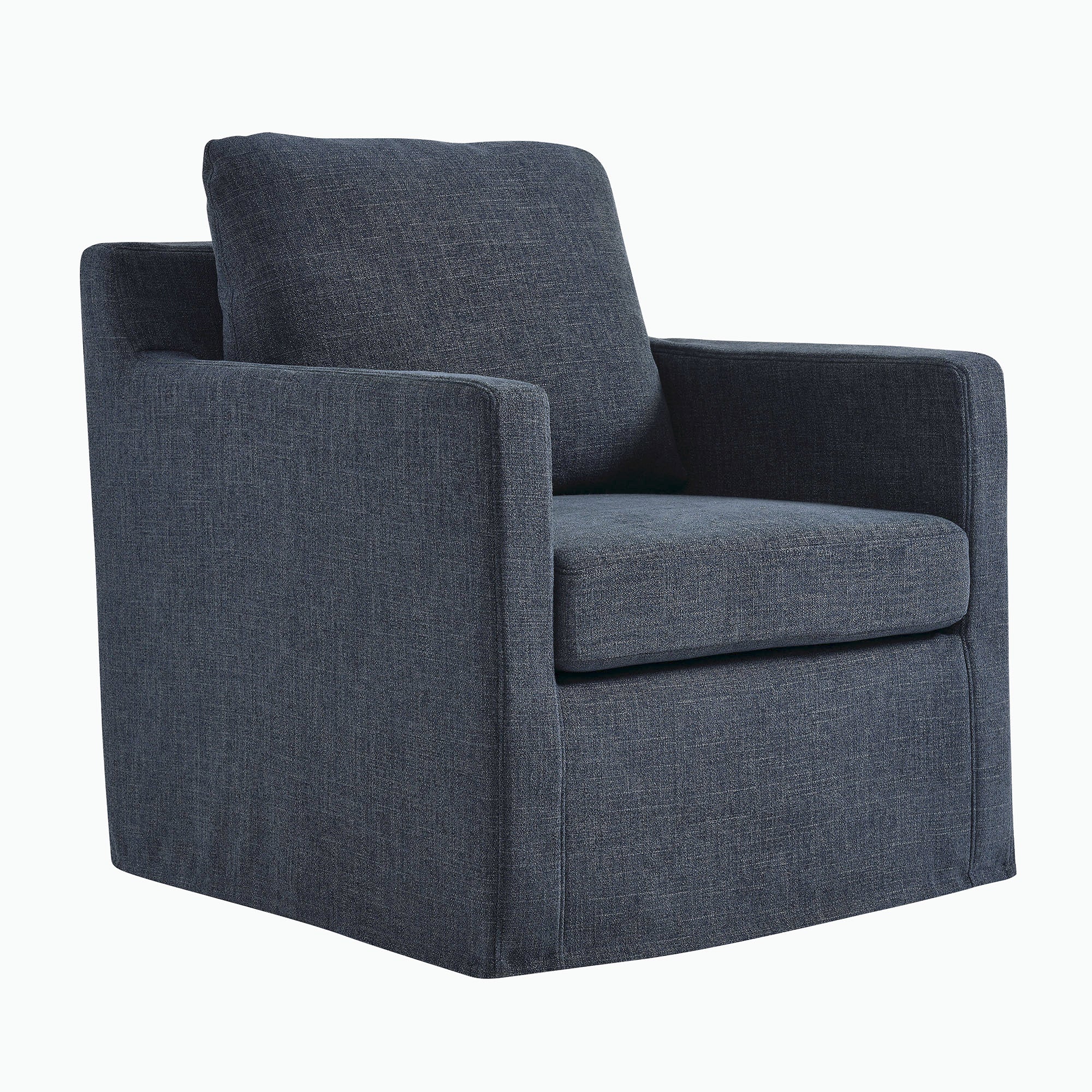 Kelvare Slipcovered Swivel Accent Chair-Slate Blue Denmark Home