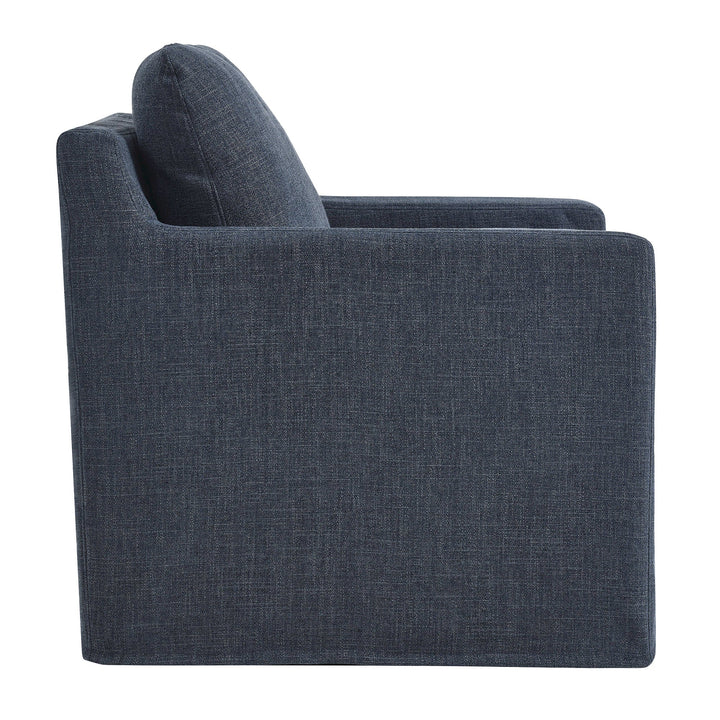 Kelvare Slipcovered Swivel Accent Chair-Slate Blue Denmark Home
