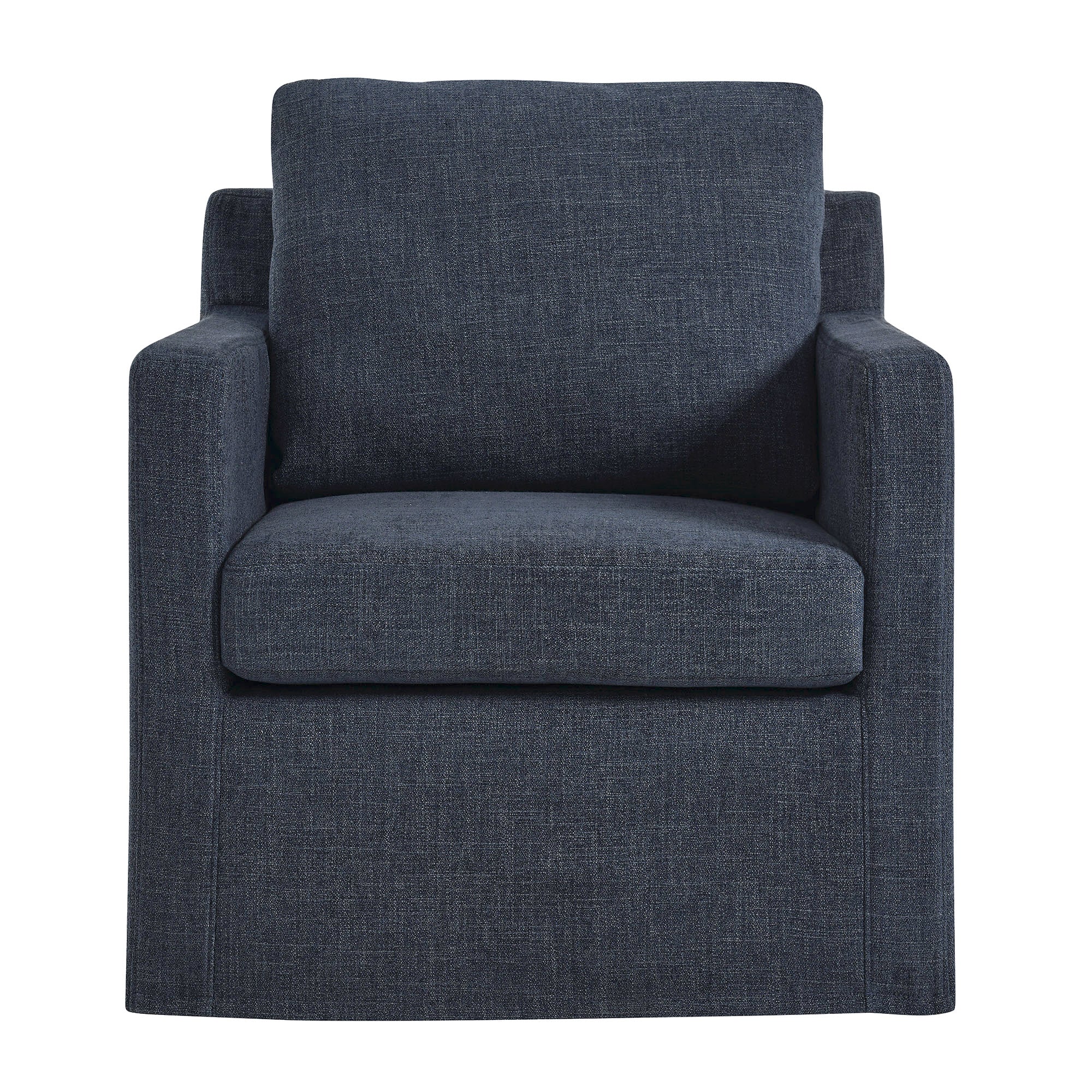 Kelvare Slipcovered Swivel Accent Chair-Slate Blue Denmark Home