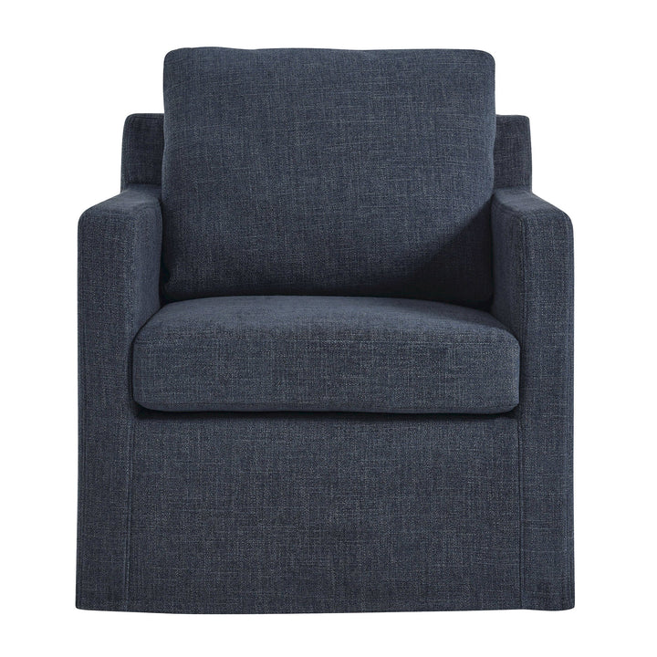 Kelvare Slipcovered Swivel Accent Chair-Slate Blue Denmark Home