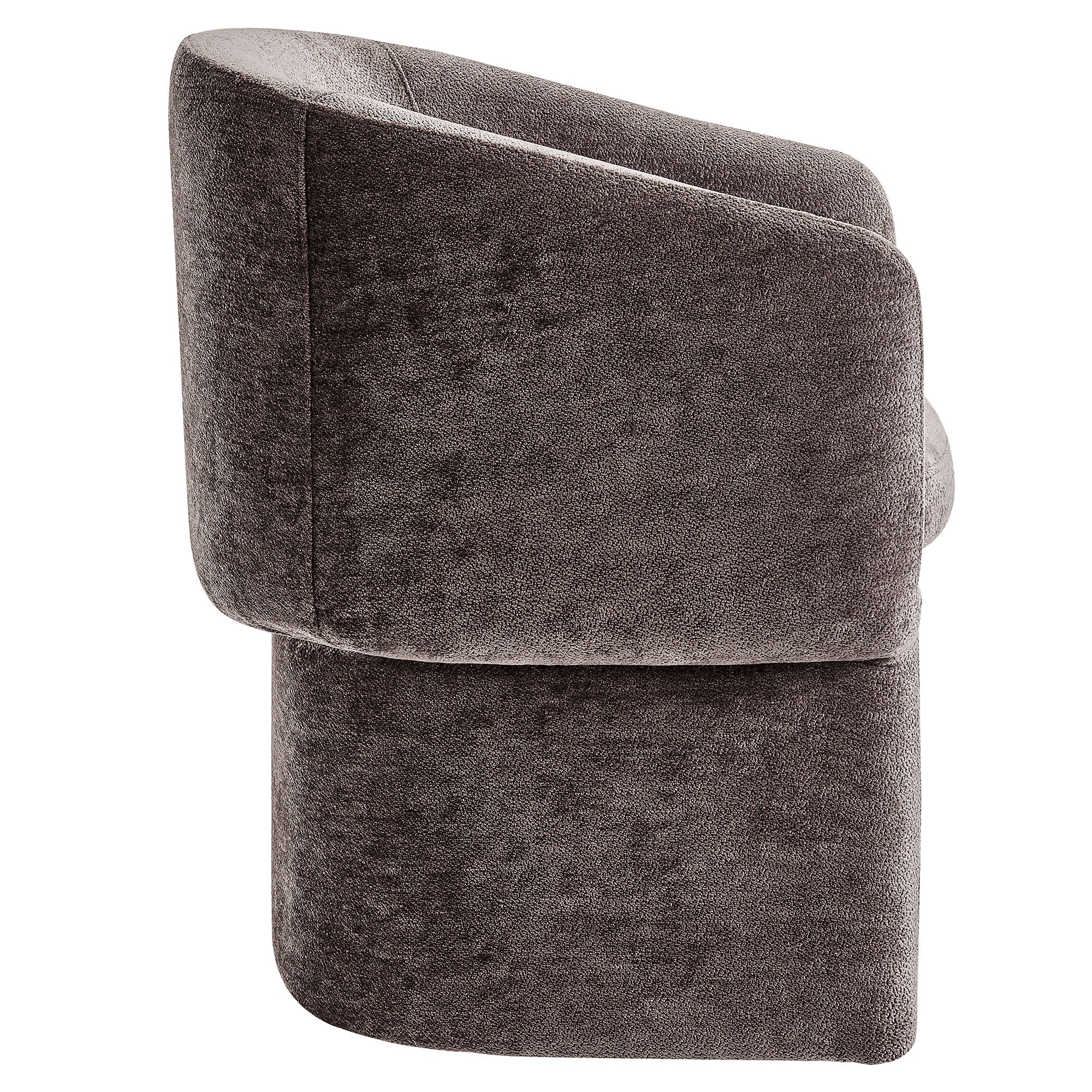 Hvìl Chenille Barrel Dining Armchair - Chocolate Brown Denmark Home