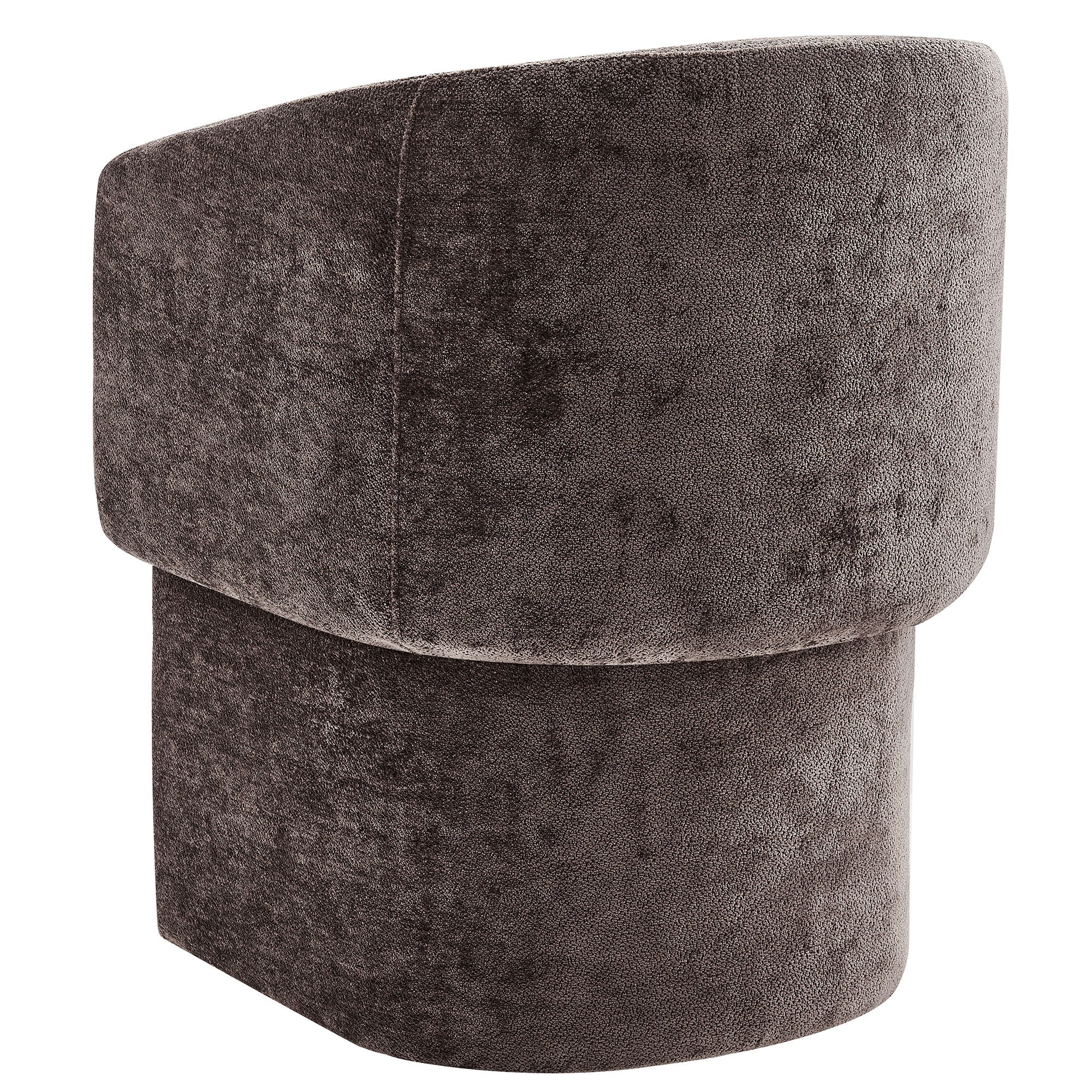 Hvìl Chenille Barrel Dining Armchair - Chocolate Brown Denmark Home