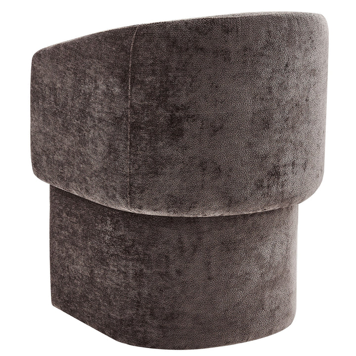 Hvìl Chenille Barrel Dining Armchair - Chocolate Brown Denmark Home