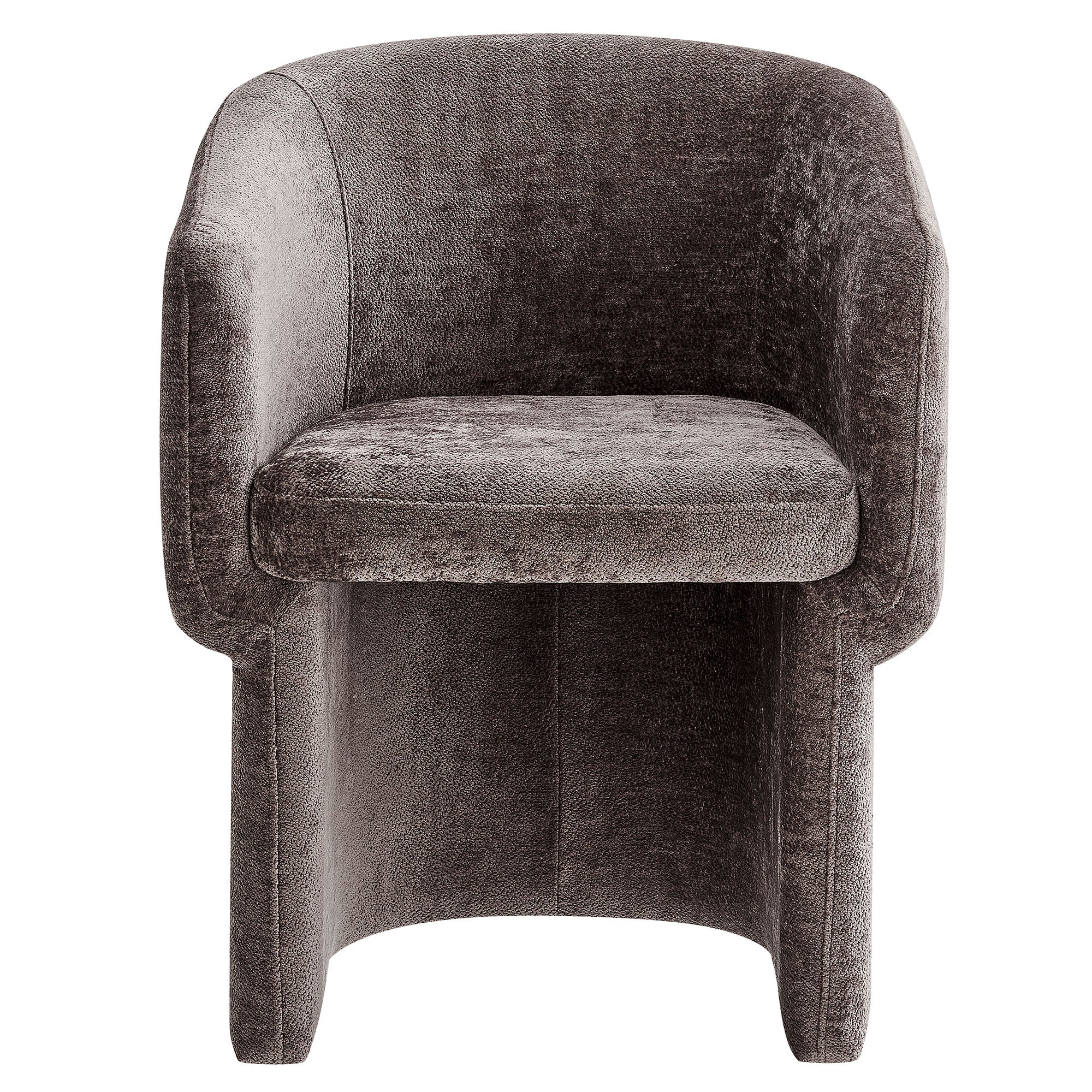 Hvìl Chenille Barrel Dining Armchair - Chocolate Brown Denmark Home
