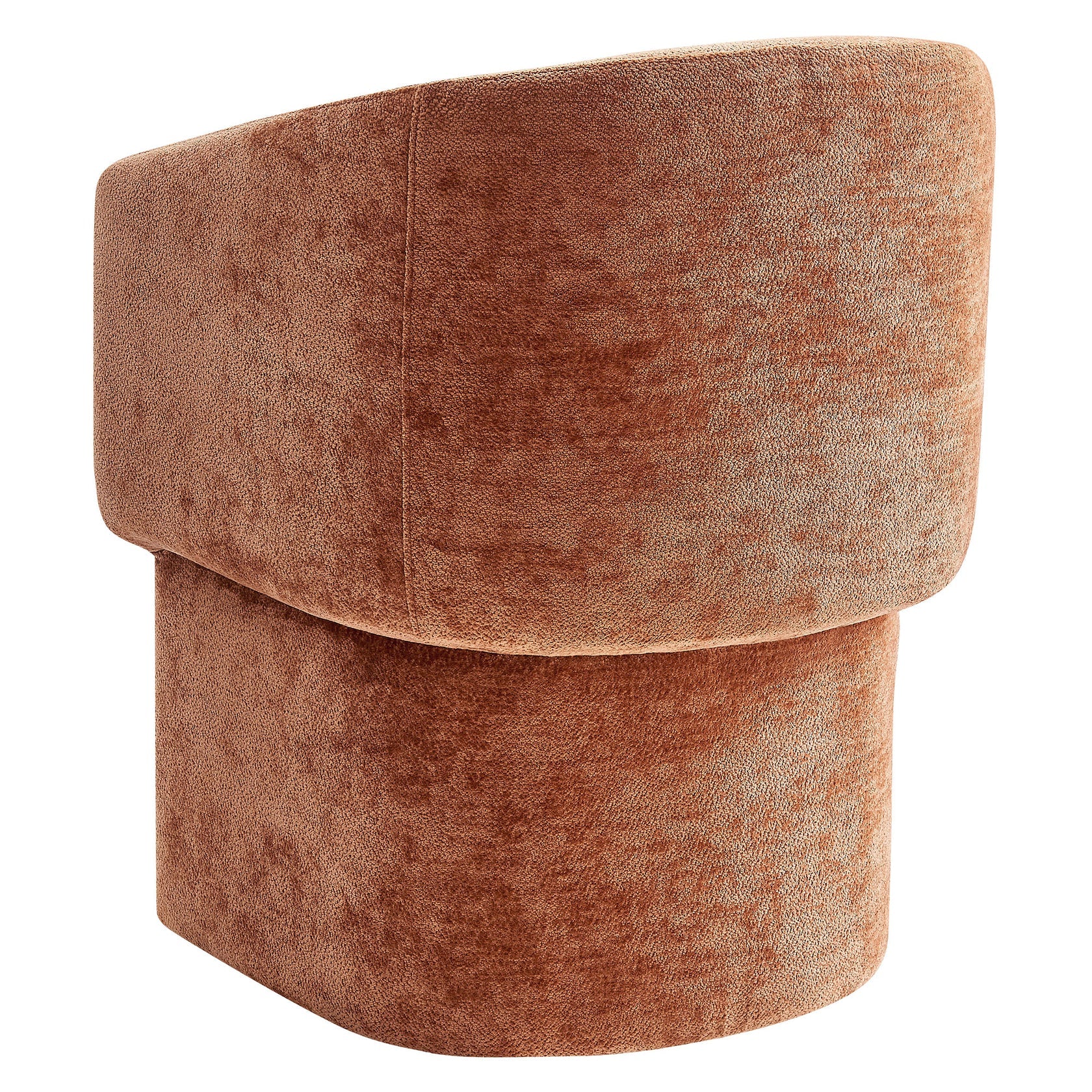 Hvìl Chenille Barrel Dining Armchair - Rust Denmark Home