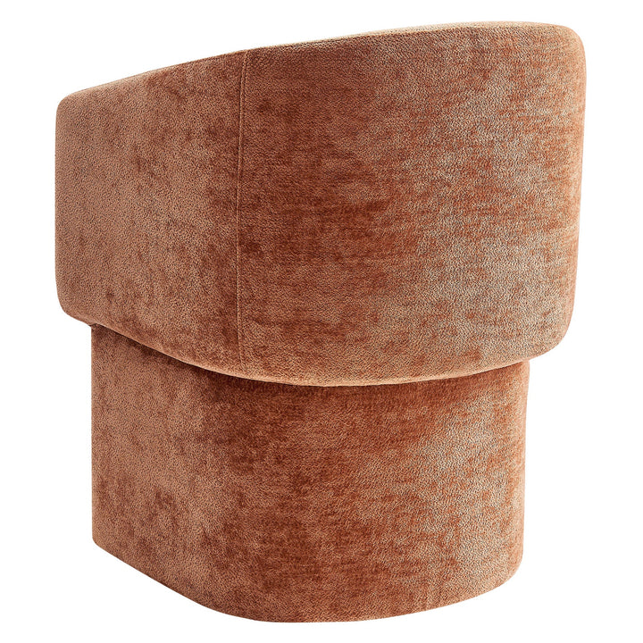 Hvìl Chenille Barrel Dining Armchair - Rust Denmark Home