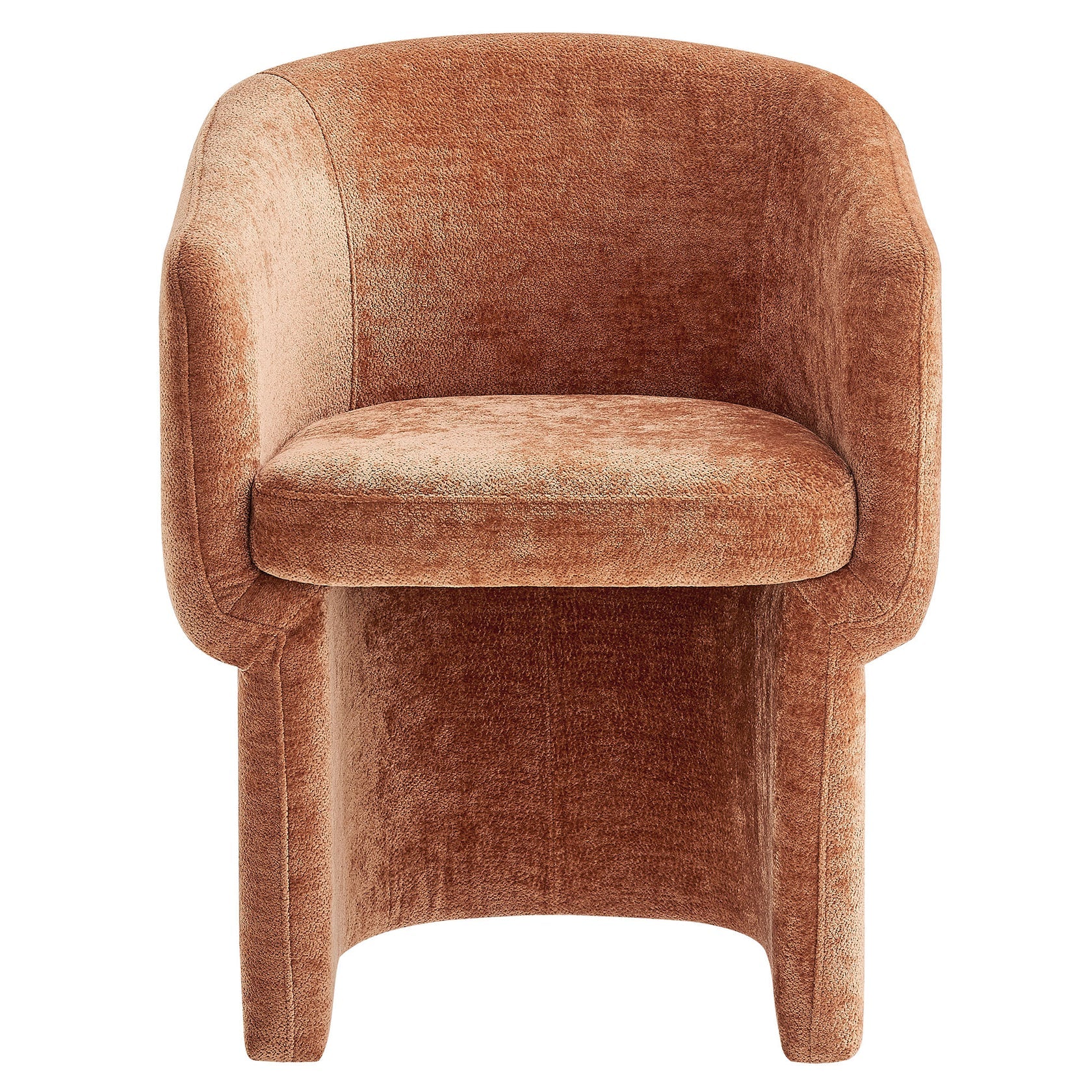 Hvìl Chenille Barrel Dining Armchair - Rust Denmark Home