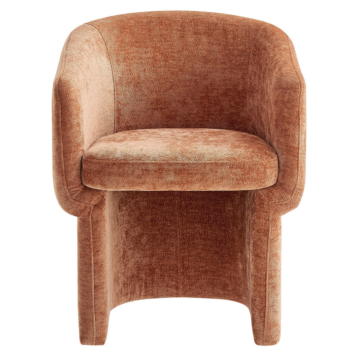Hvìl Chenille Barrel Dining Armchair - Rust Denmark Home