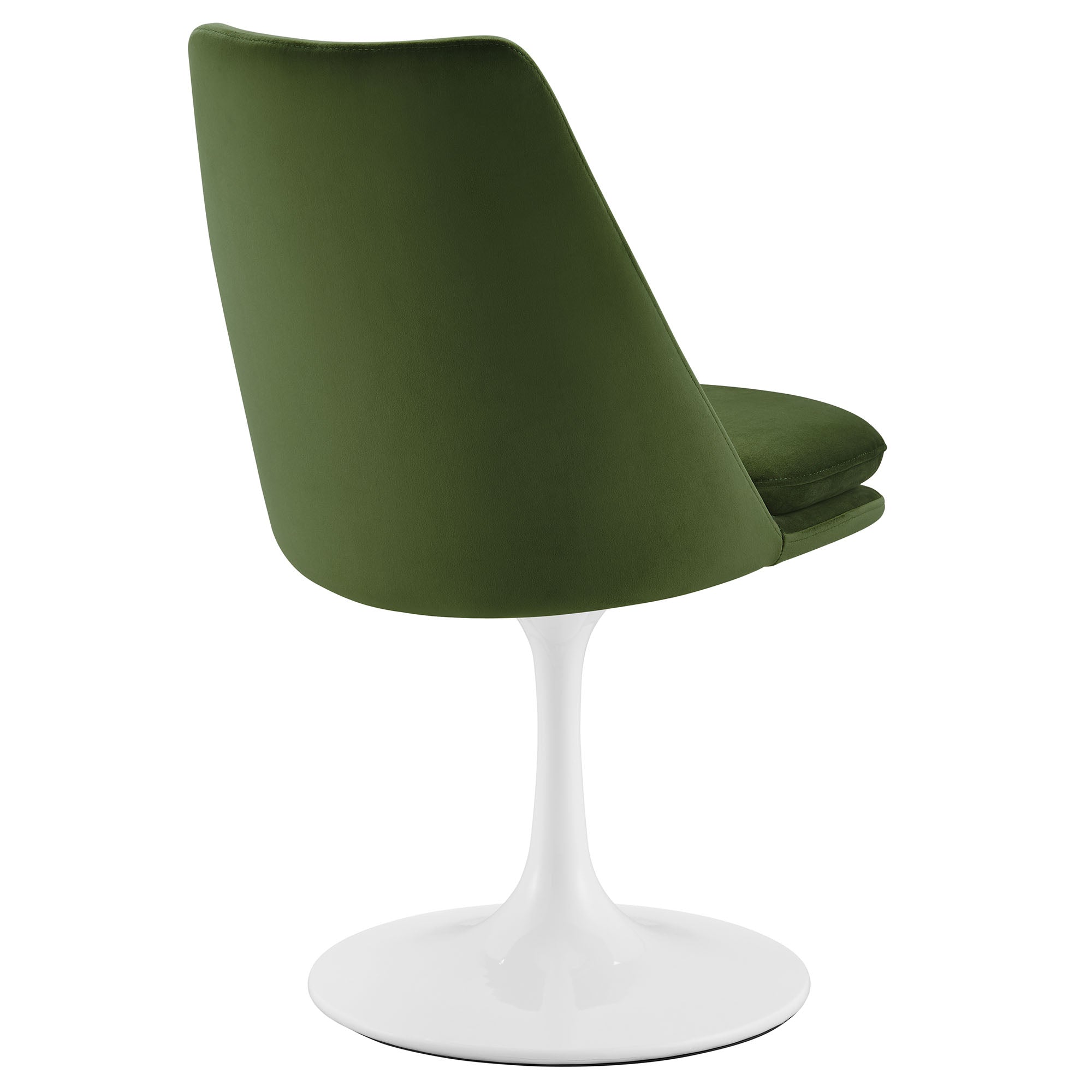 Nuvora Velvet Swivel Dining Side Chair  - White Moss Green Denmark Home