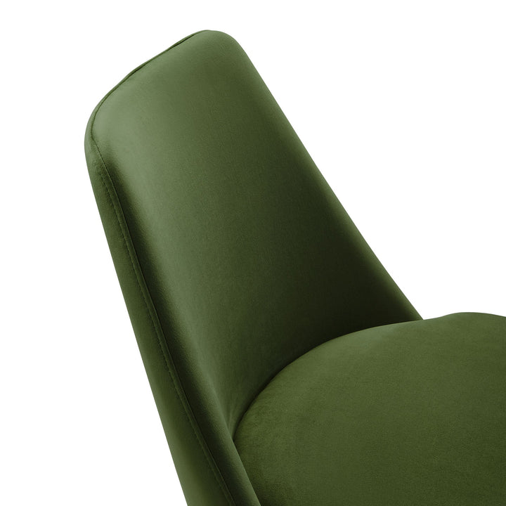 Nuvora Velvet Swivel Dining Side Chair  - White Moss Green Denmark Home