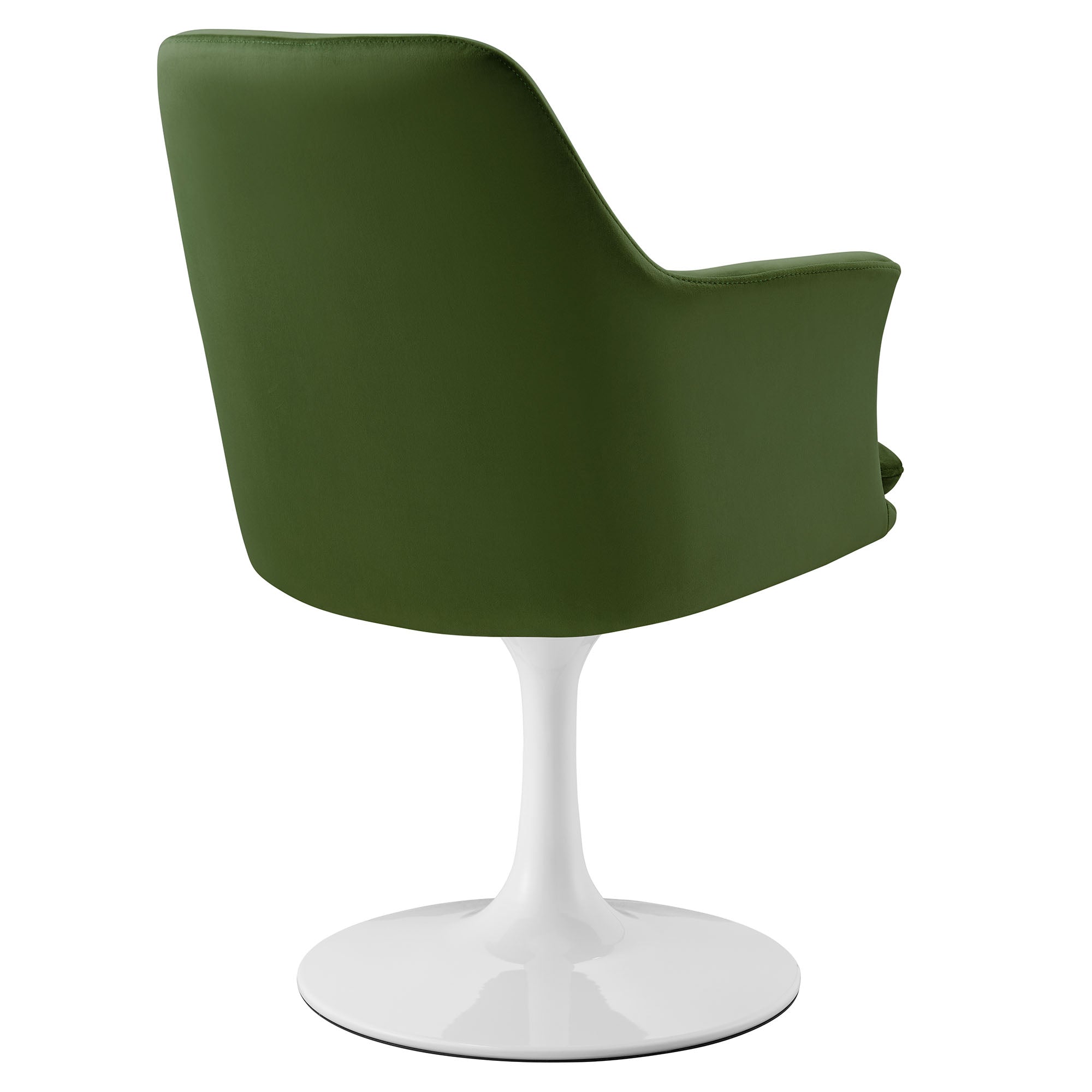 Nuvora Velvet Swivel Dining Armchair - White Moss Green Denmark Home