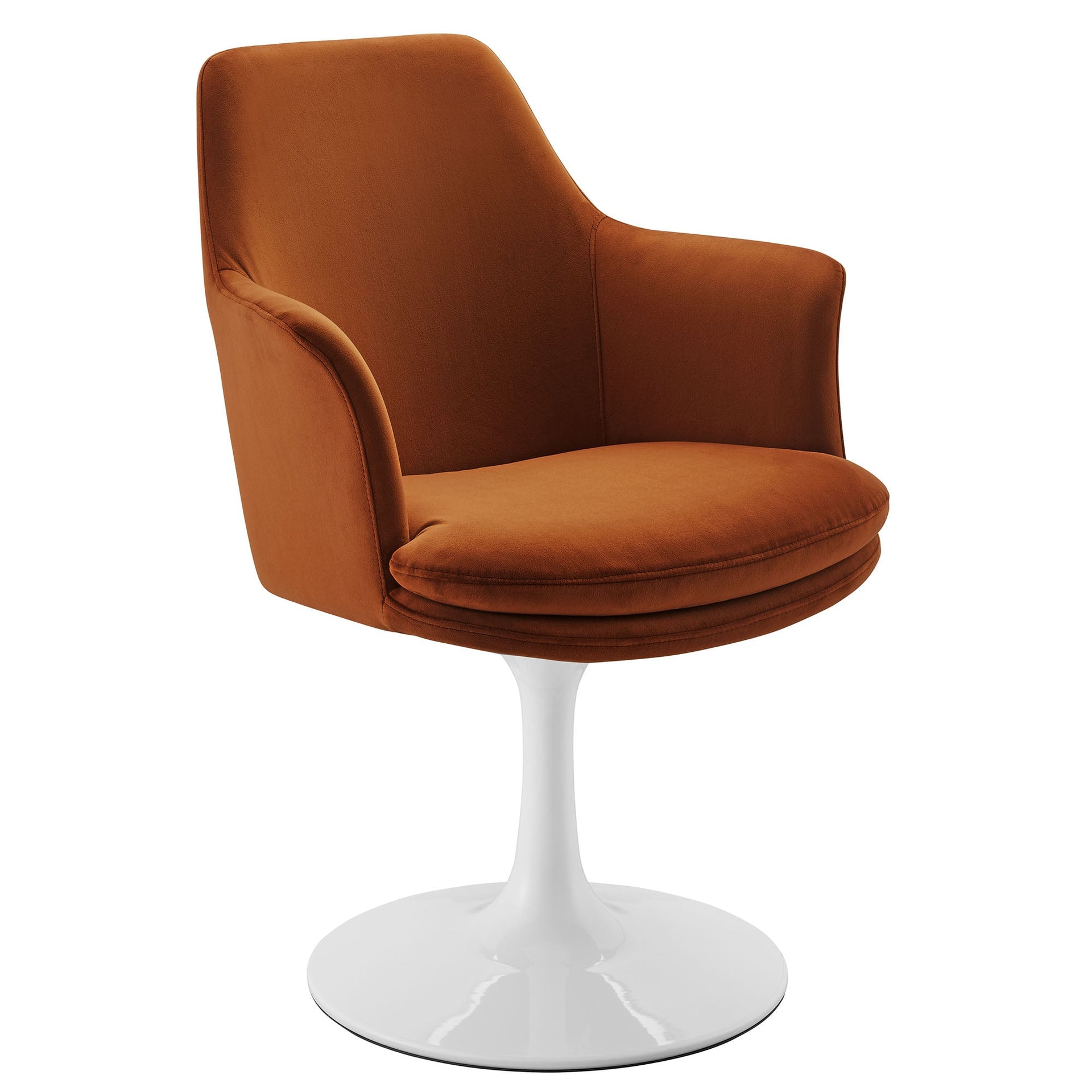 Nuvora Velvet Swivel Dining Armchair - White Rust Denmark Home