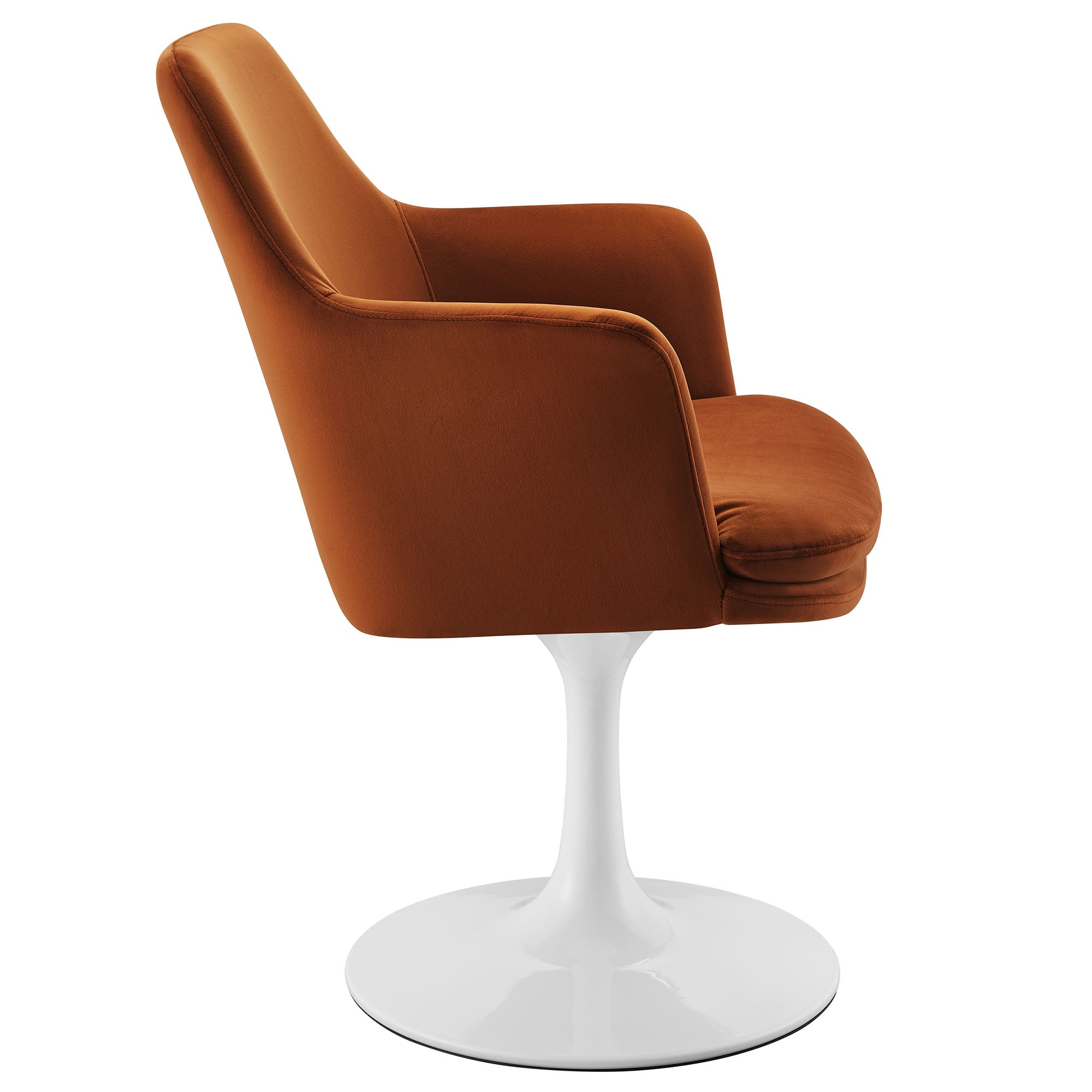 Nuvora Velvet Swivel Dining Armchair - White Rust Denmark Home