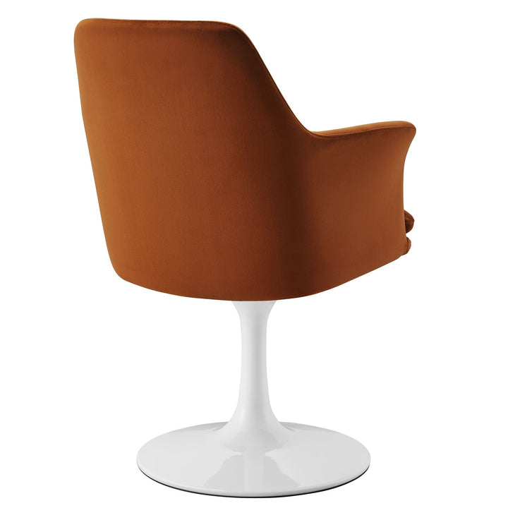 Nuvora Velvet Swivel Dining Armchair - White Rust Denmark Home